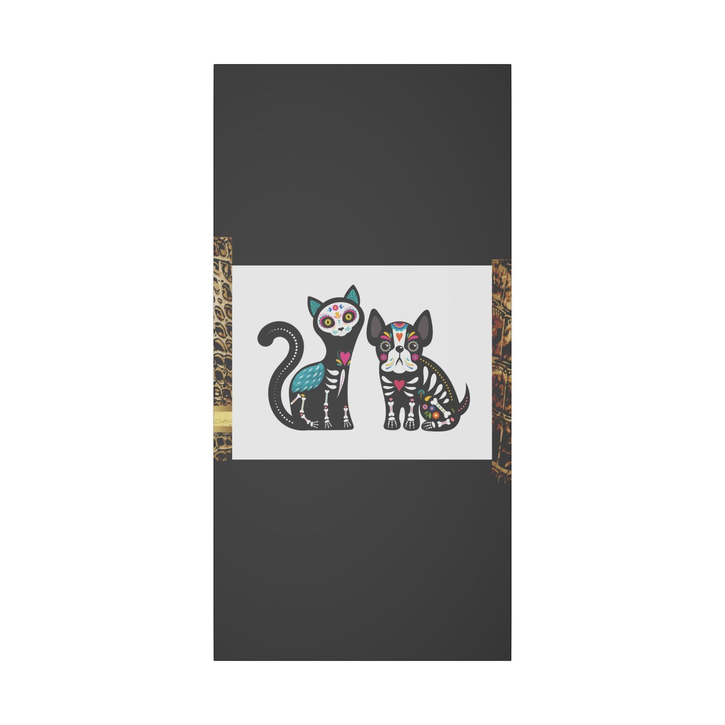 Day of the Dead Pet Canvas Art - Colorful Cat and Dog Wall Decor
