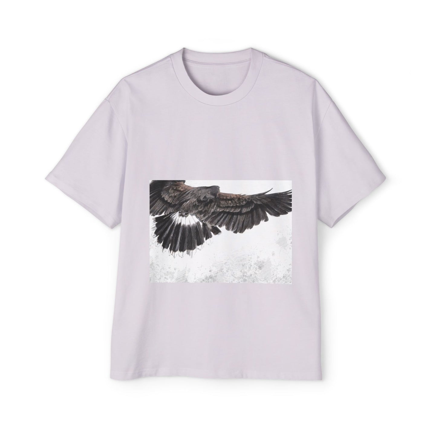 Men's Heavy Oversized Tee - Bold Eagle and Skull Print