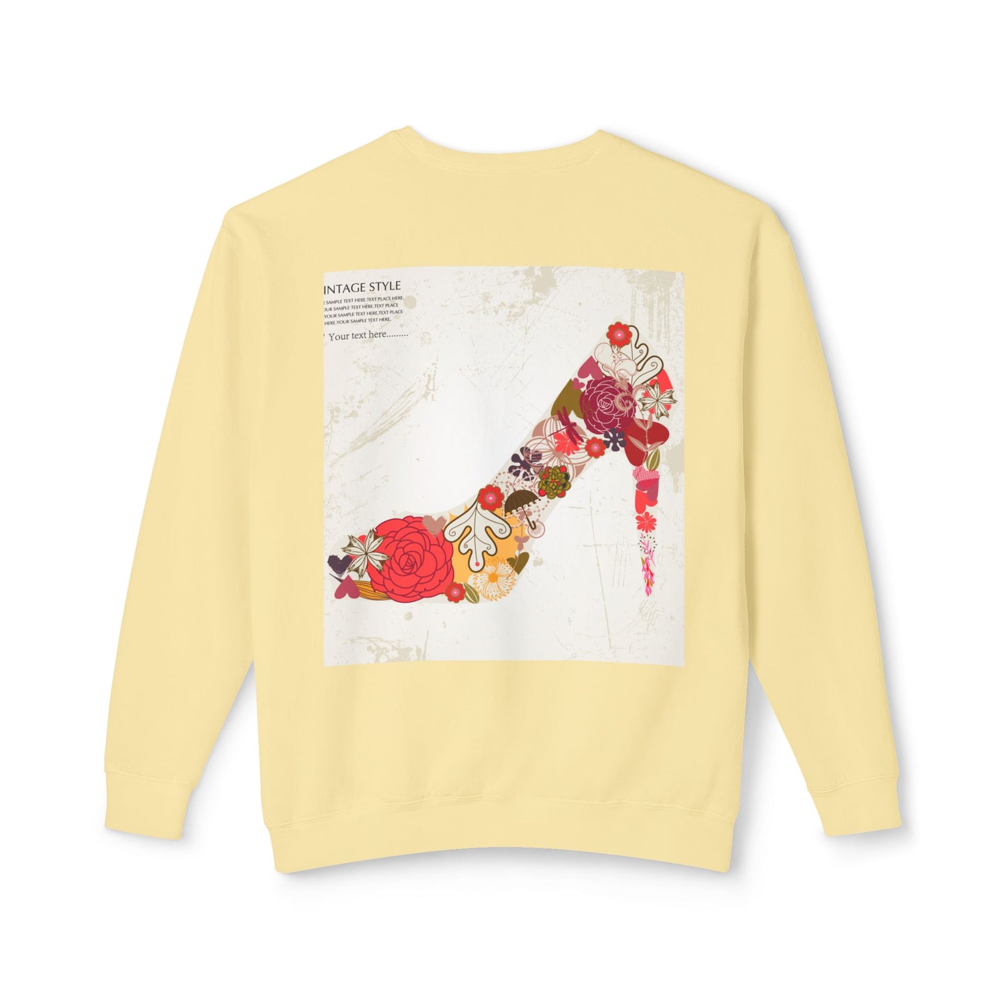 Vintage Floral High Heel Unisex Crewneck Sweatshirt | Stylish & Comfortable
