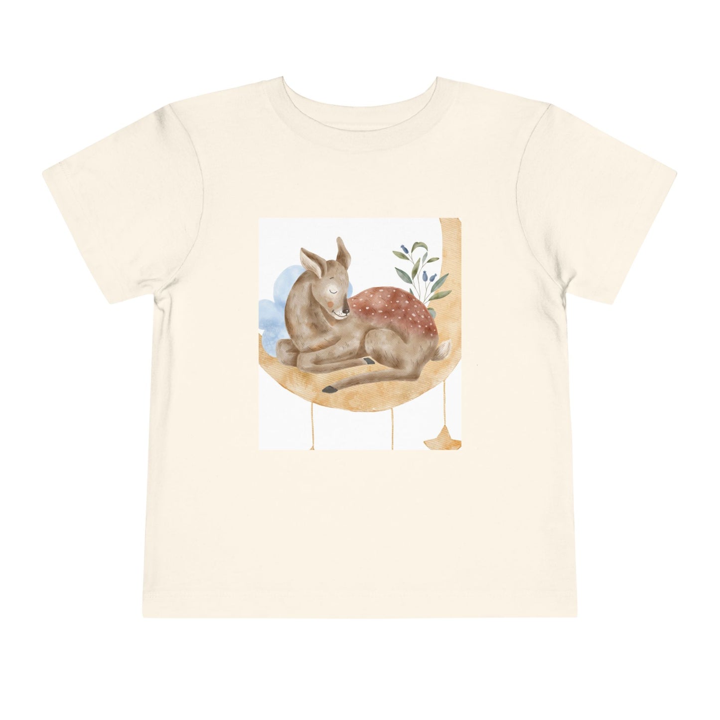 Whimsical Fawn Toddler Tee - Cute Short Sleeve Shirt for Kids