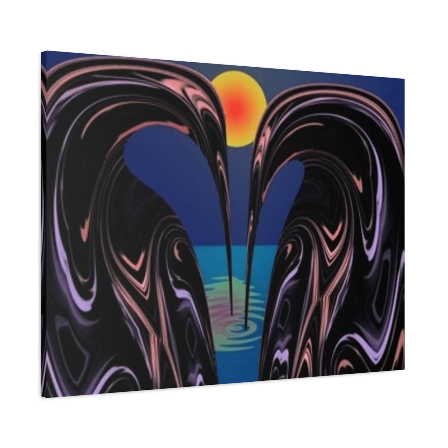 Romantic Abstract Canvas Art - Heart-Shaped Design for Home Decor