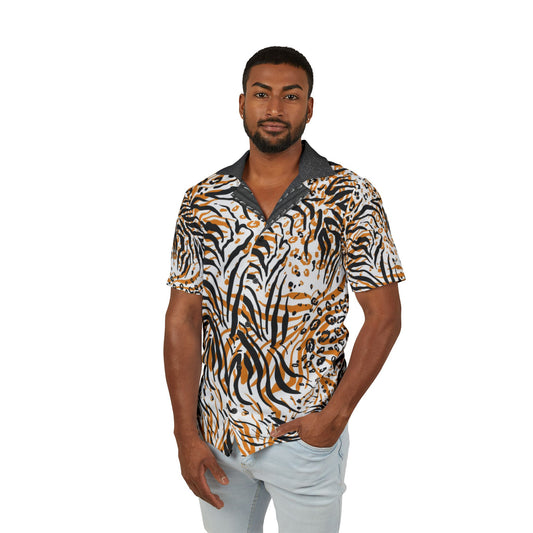 Men's Tropical Animal Print Camp Shirt - Perfect for Summer Adventures & Beach Days