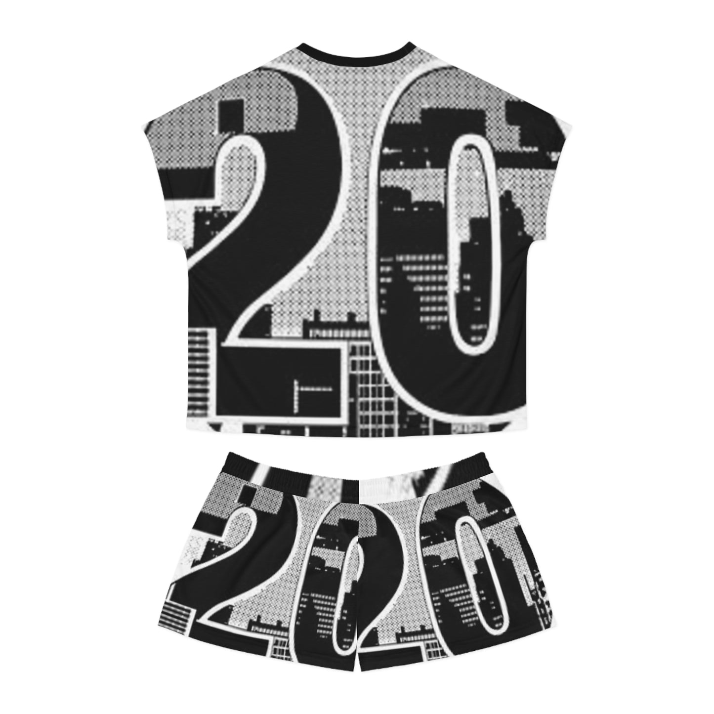 Cityscape 2020 Women's Short Pajama Set - Comfortable Sleepwear for Modern Dreamers