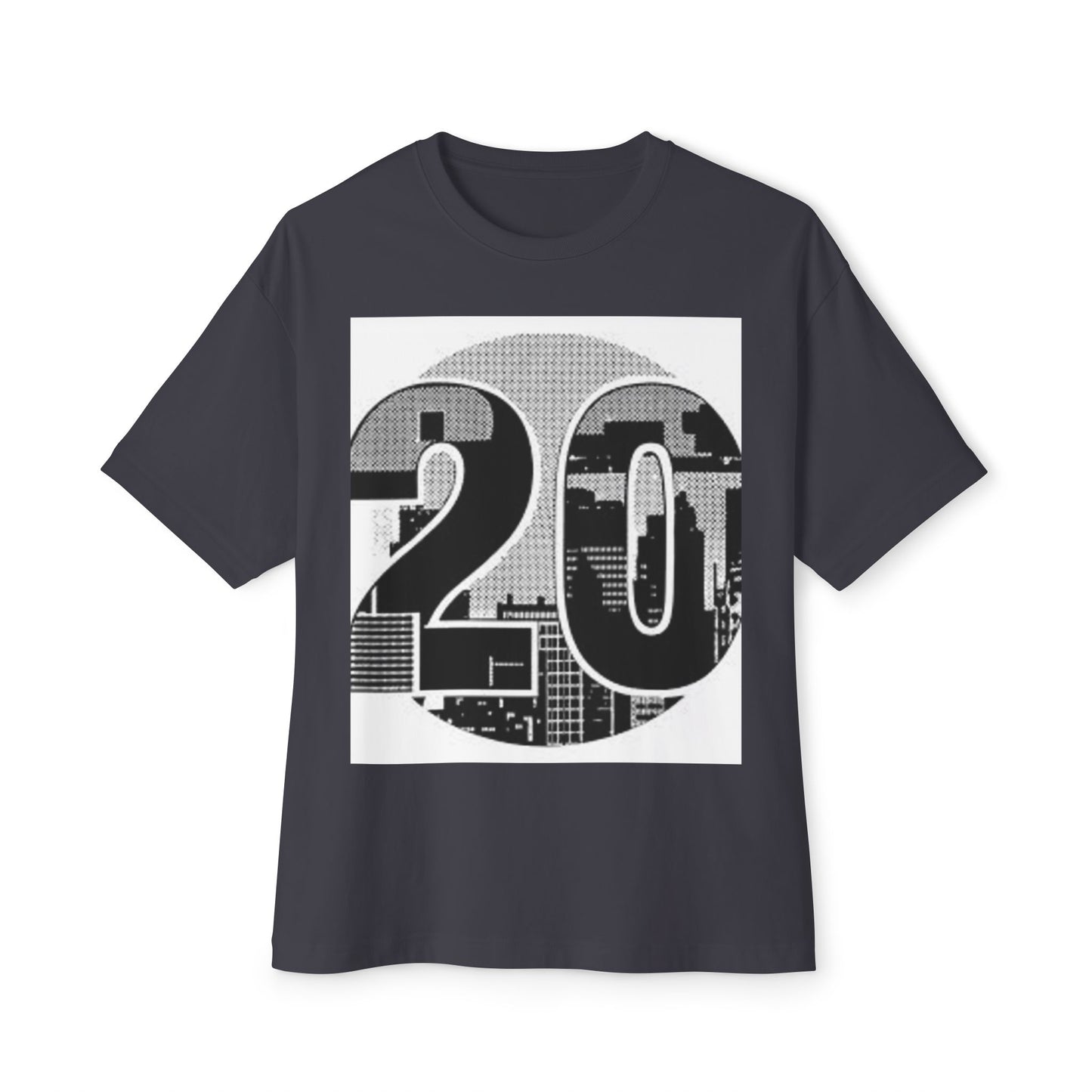 Retro Cityscape 20 Unisex Oversized Boxy Tee - Street Style Graphic Top