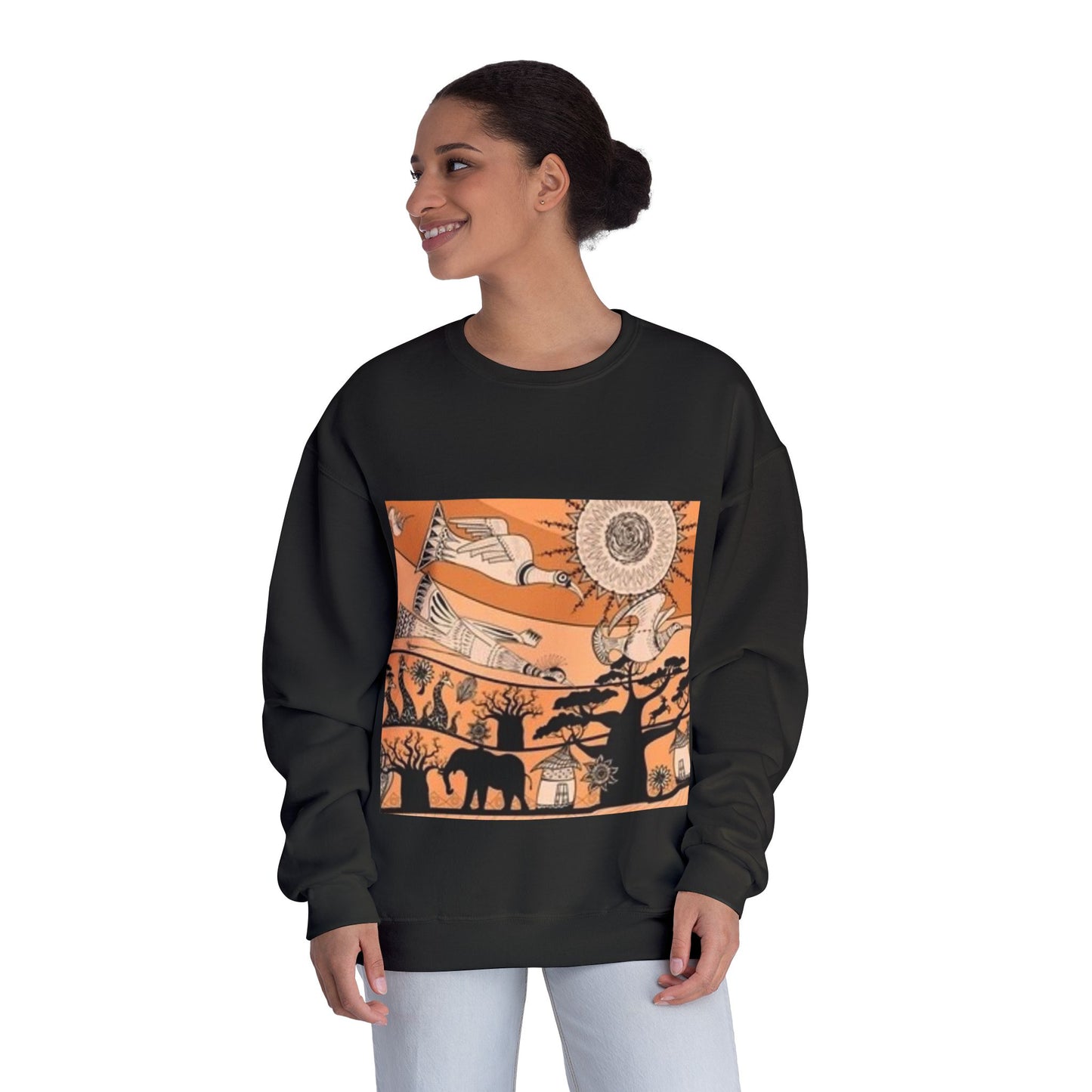 Bohemian Artistic Crewneck Sweatshirt | Nature & Sun Design