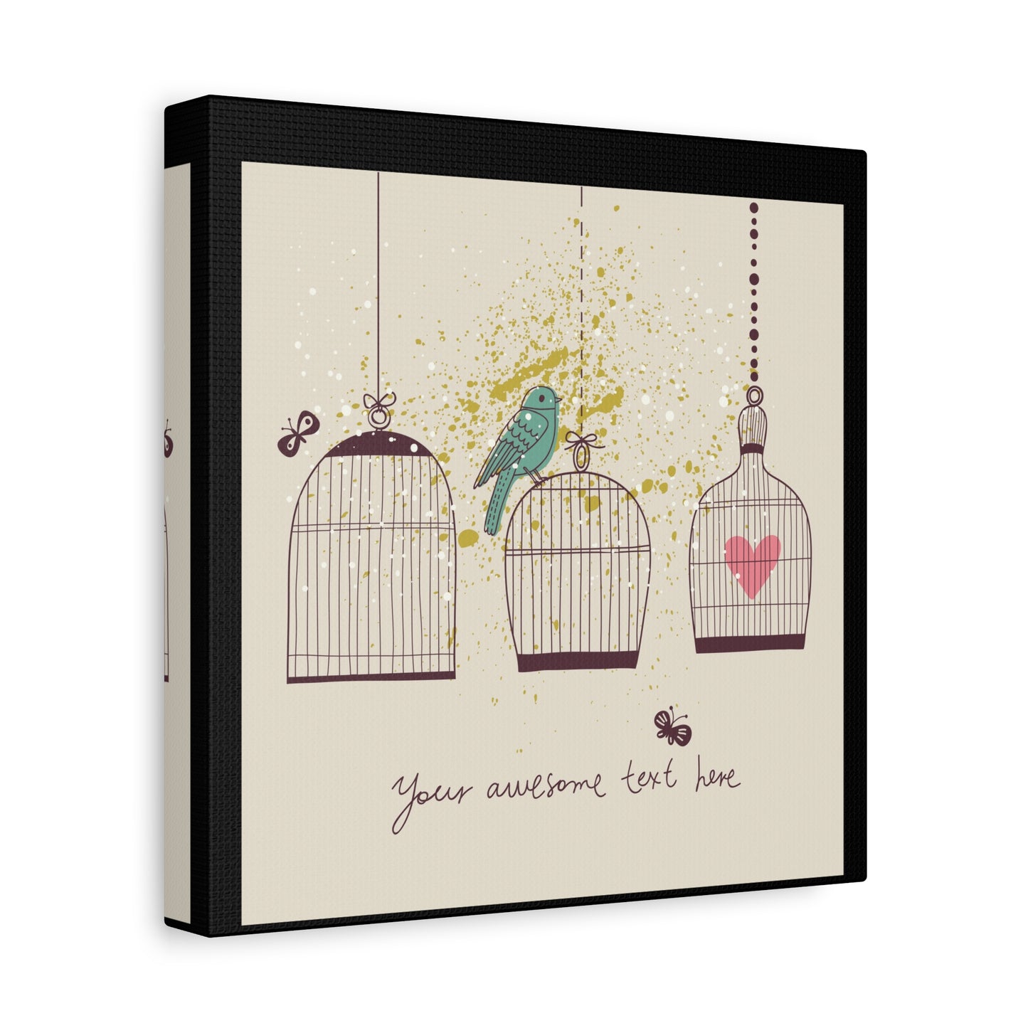 Whimsical Birdcage Canvas Wall Art - Personalized Home Decor