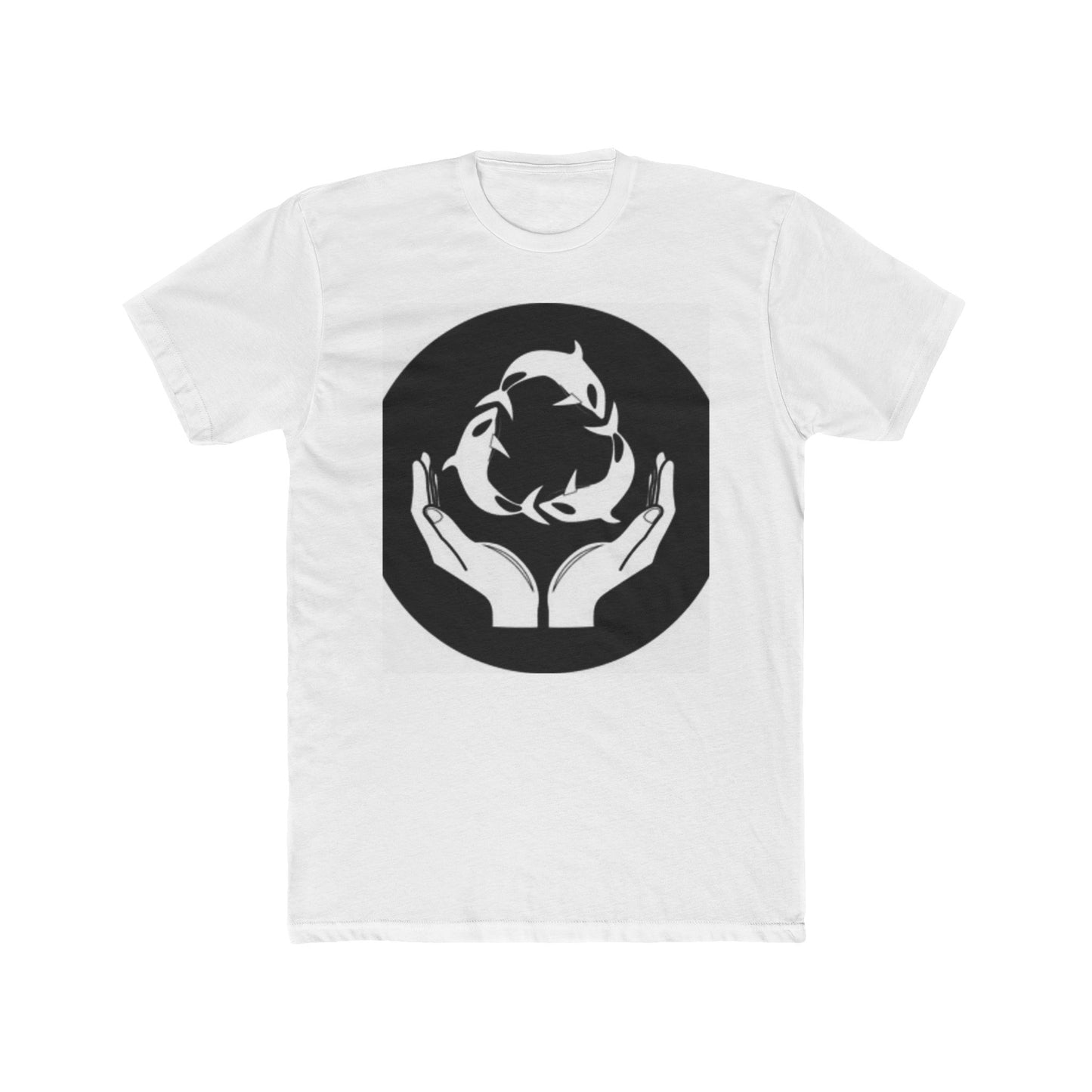 Eco-Friendly Unisex Cotton Crew Tee - Hands Holding Nature Design
