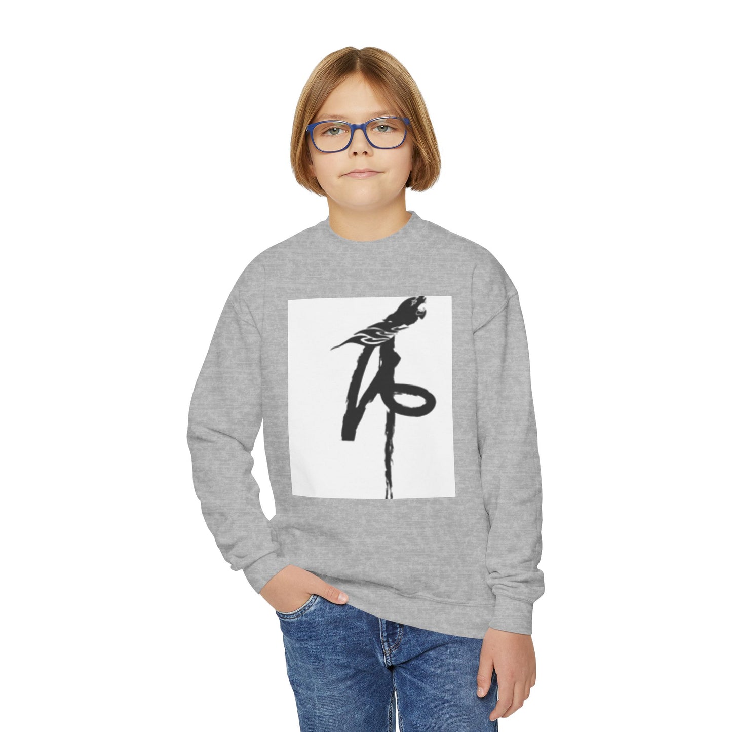 Youth Crewneck Sweatshirt with Parrot Design - Comfortable & Stylish for All Occasions