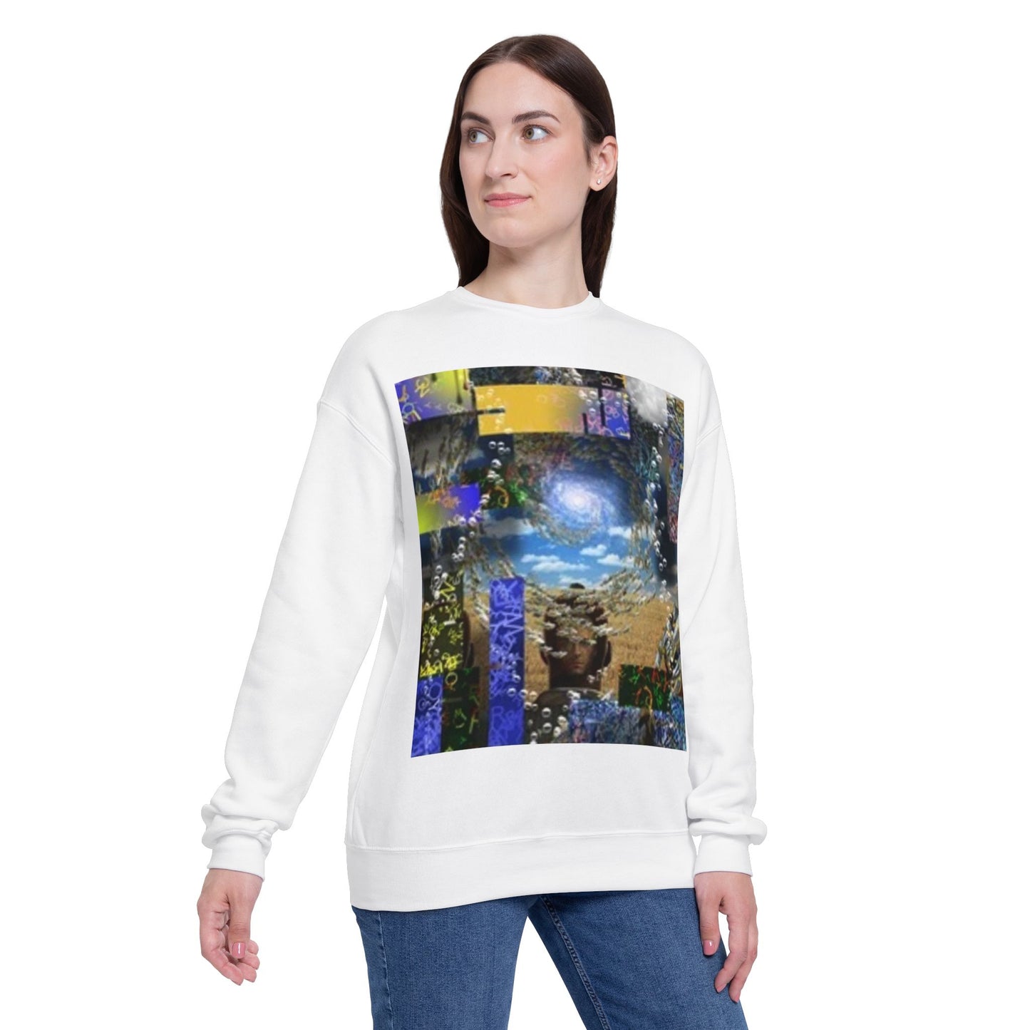 Cosmic Vibes Unisex Drop Shoulder Sweatshirt - Perfect for Casual Outings and Relaxation