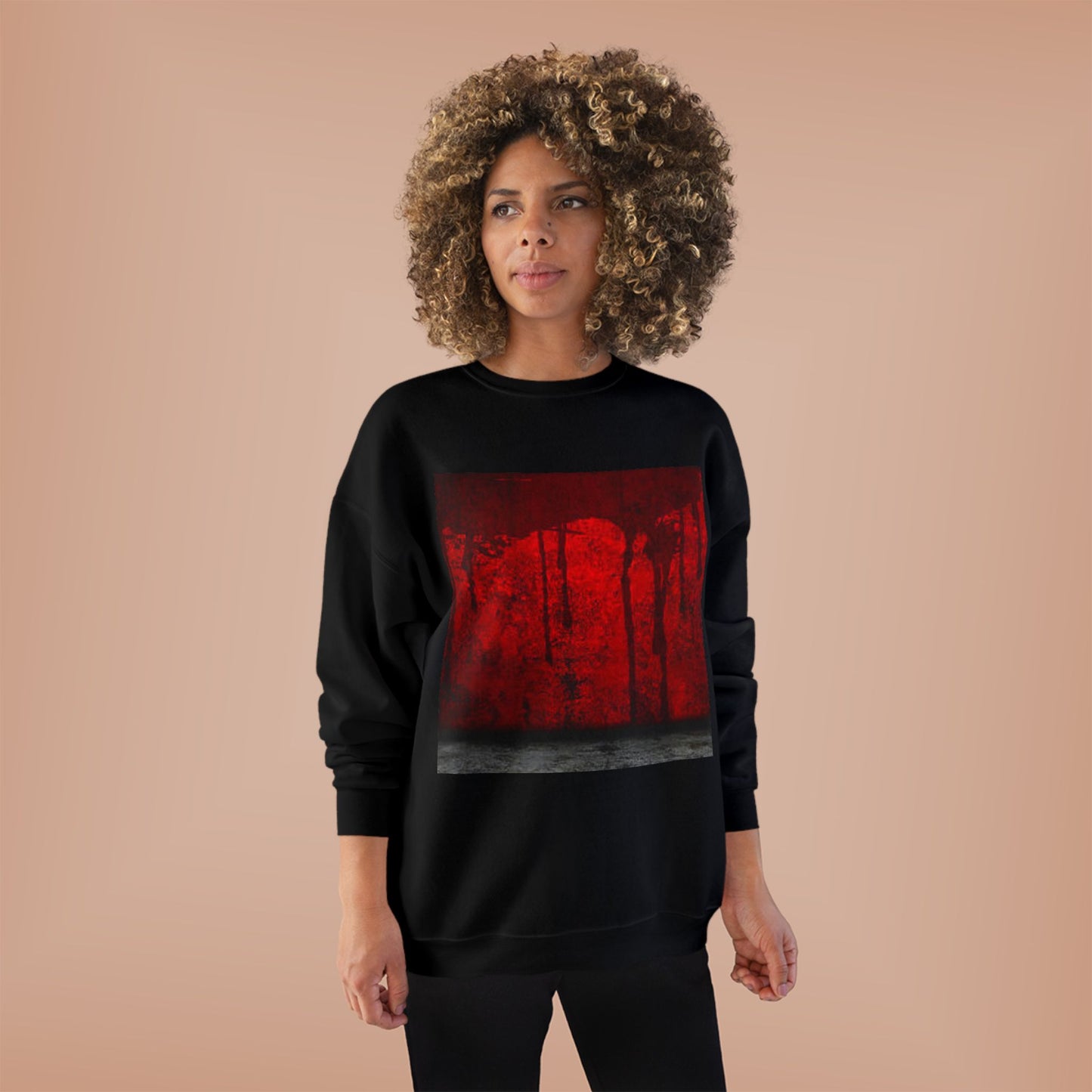Unisex Eco-Friendly Red Abstract Sweatshirt