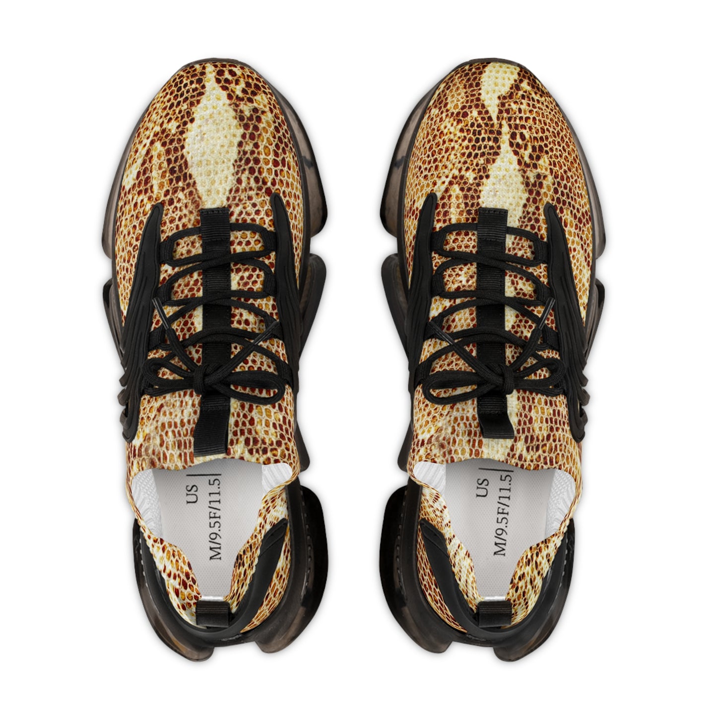 Stylish Men's Mesh Sneakers - Trendy Snake Print Athletic Shoes