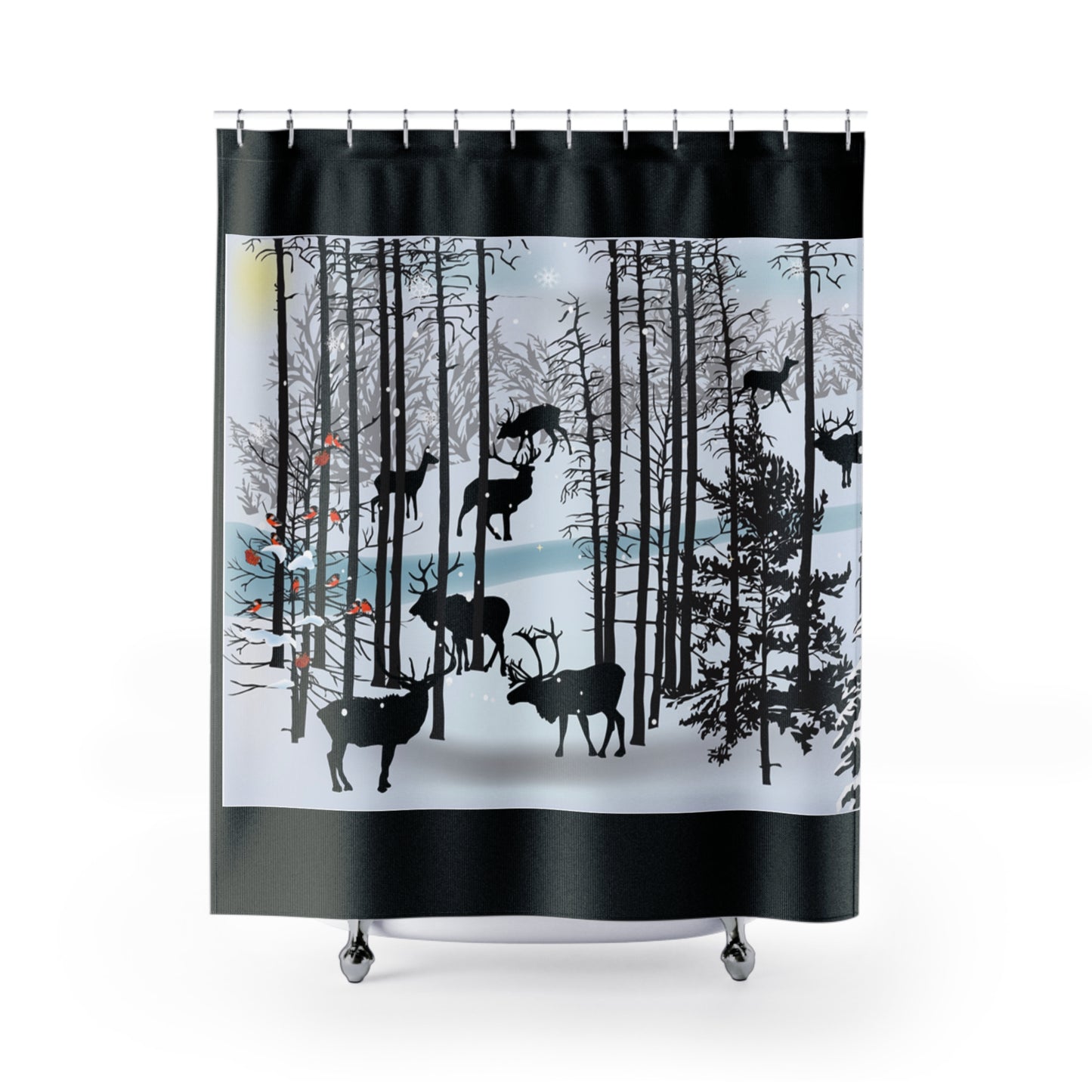 Winter Wonderland Shower Curtain with Deer Design