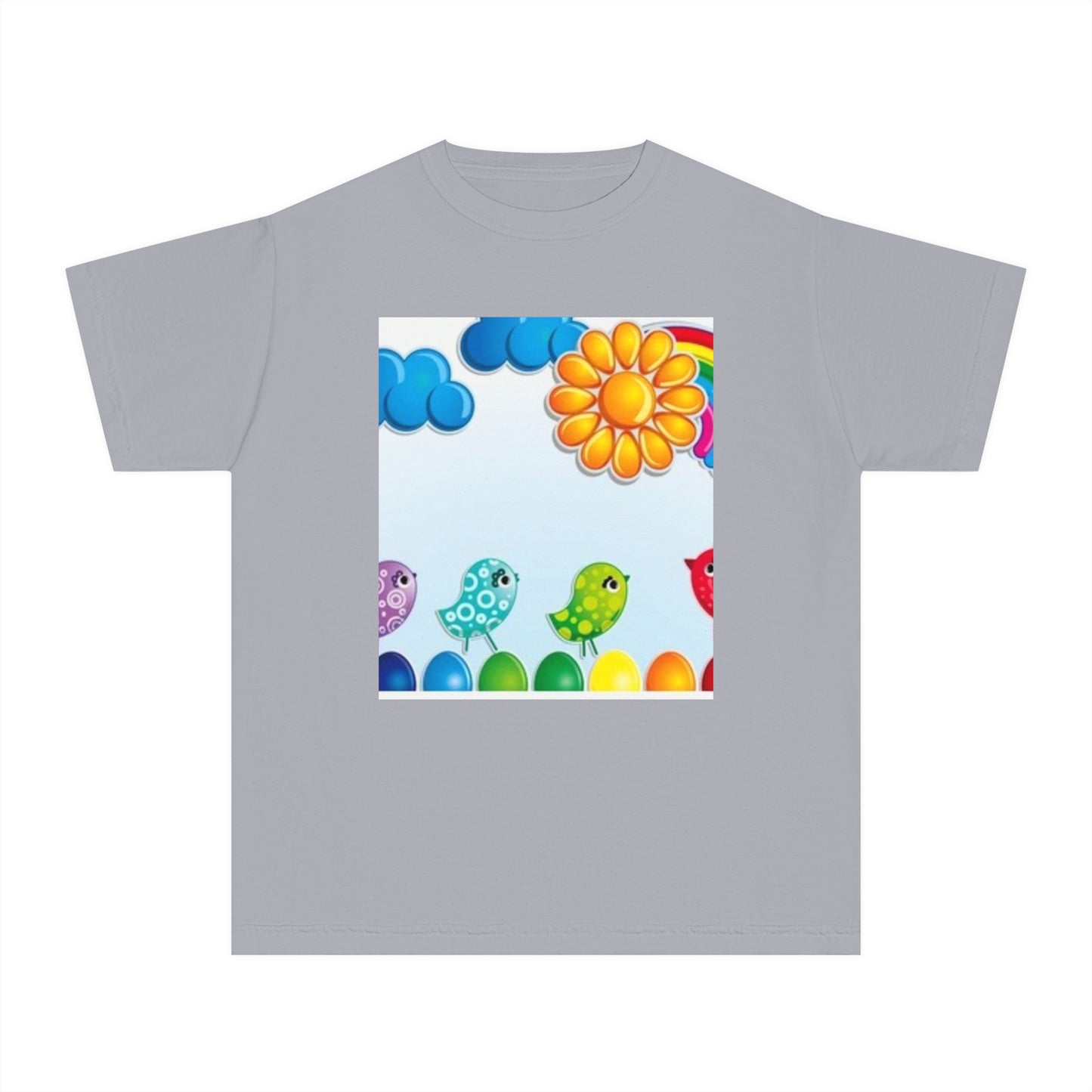 Colorful Spring Birds Youth Midweight Tee | Fun and Playful Shirt for Kids