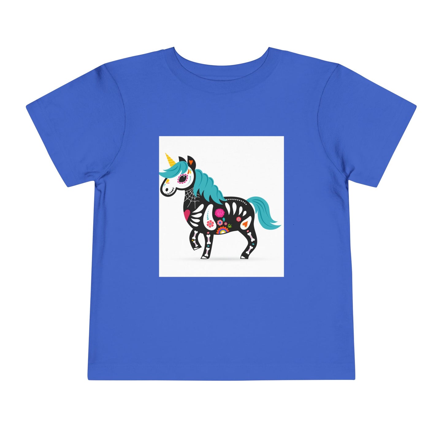 Toddler Skeleton Unicorn Tee - Cute Halloween Short Sleeve Shirt