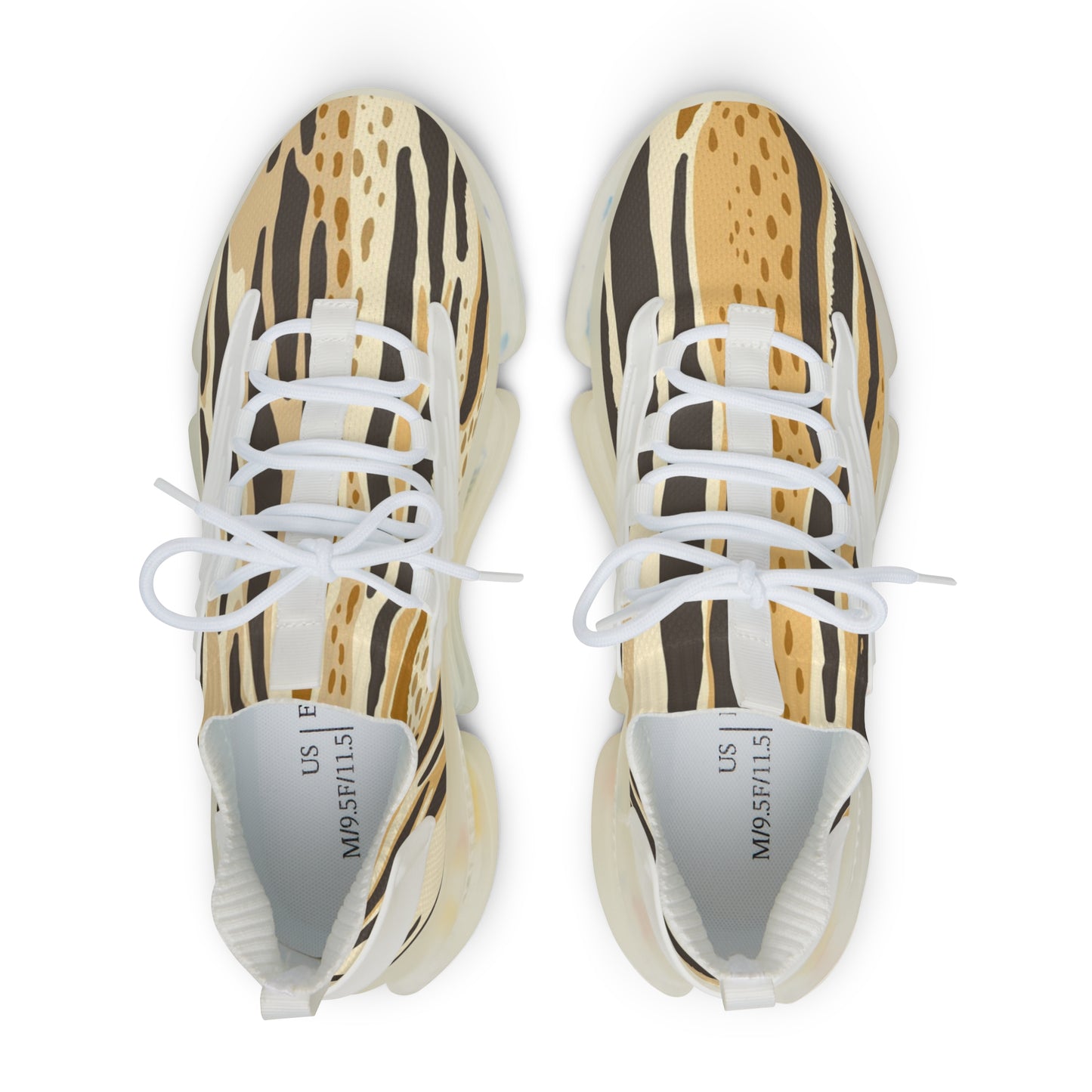 Men's Wild Animal Print Mesh Sneakers - Lightweight, Trendy Footwear for Casual Style