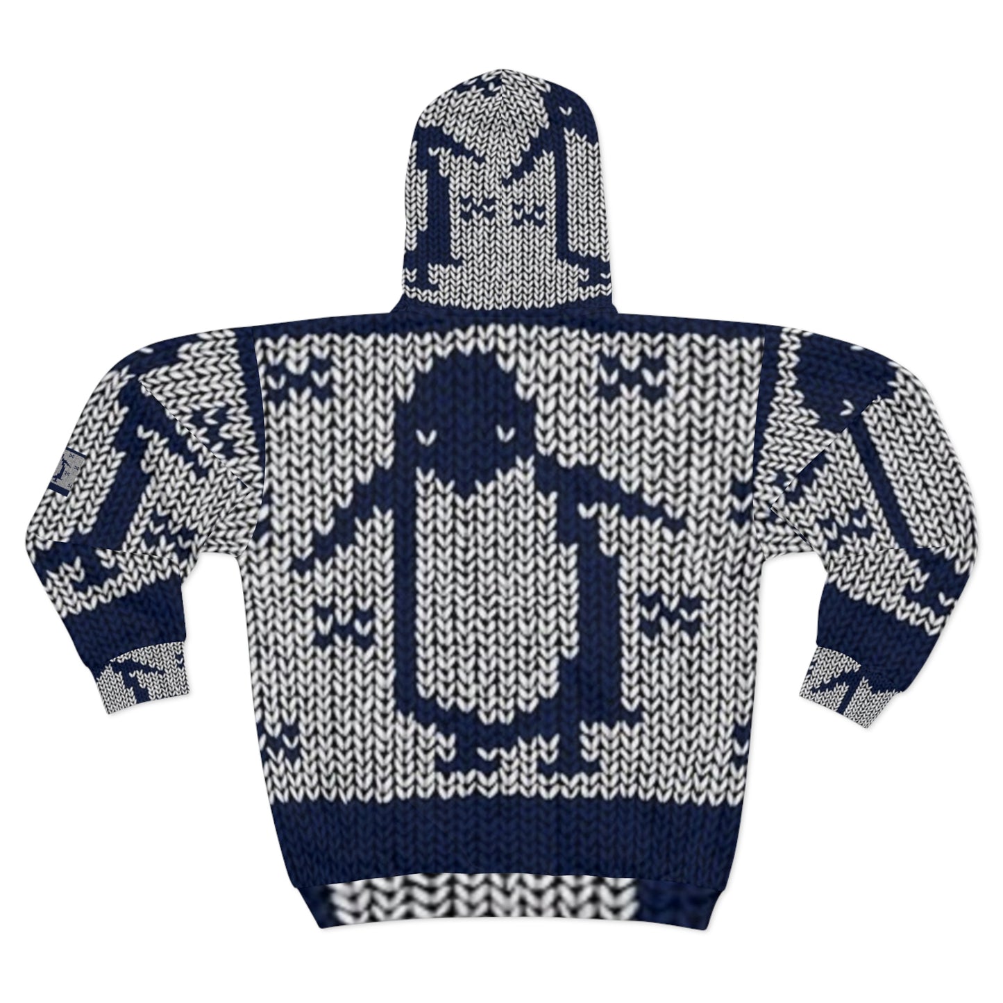 Cozy Penguin Knit Unisex Zip Hoodie - Perfect for Winter Adventures