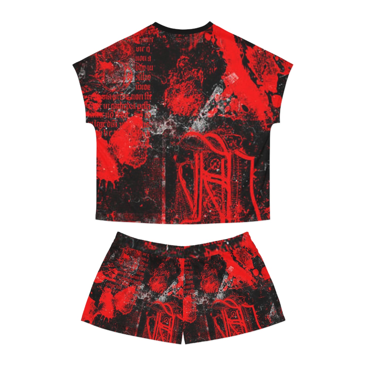 Bold Red Graphic Women's Pajama Set - Cozy & Stylish
