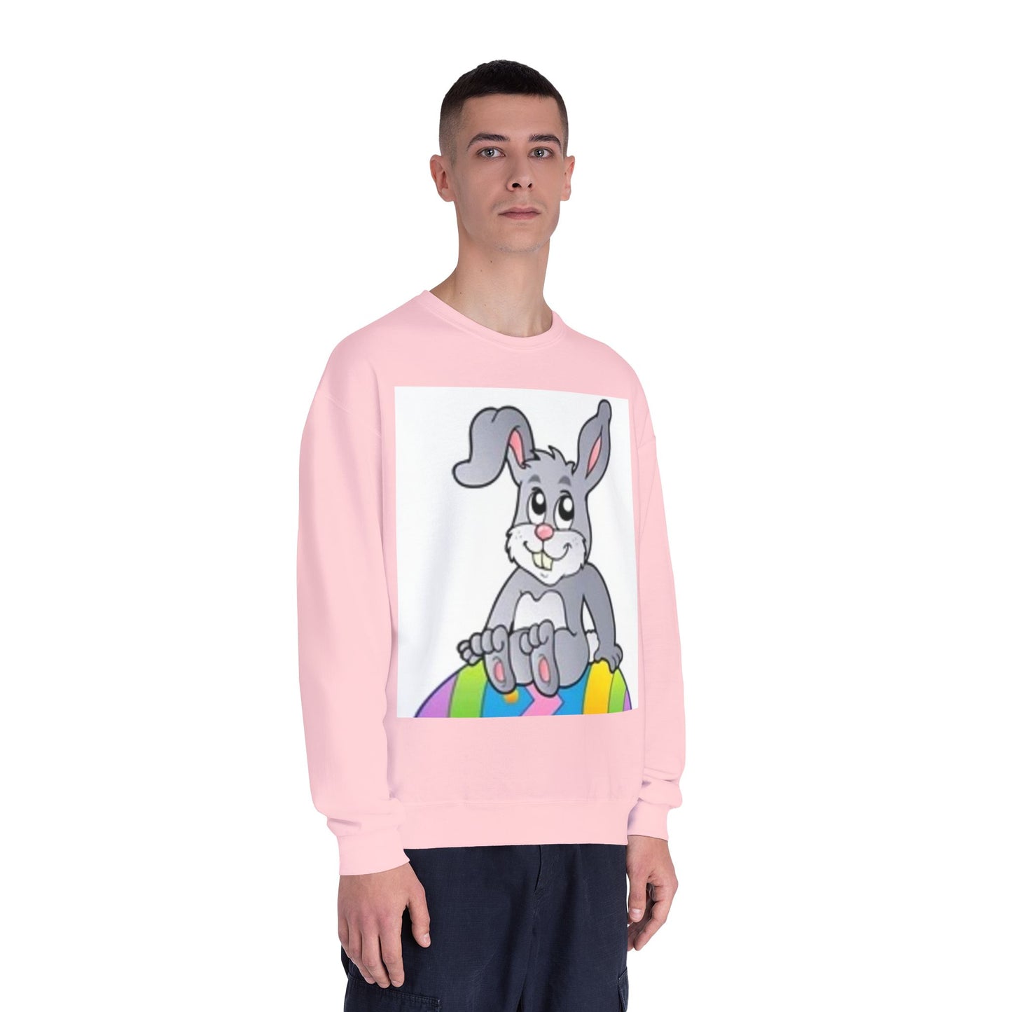 Cozy Rabbit Graphic Crewneck Sweatshirt - Perfect for Spring Celebrations