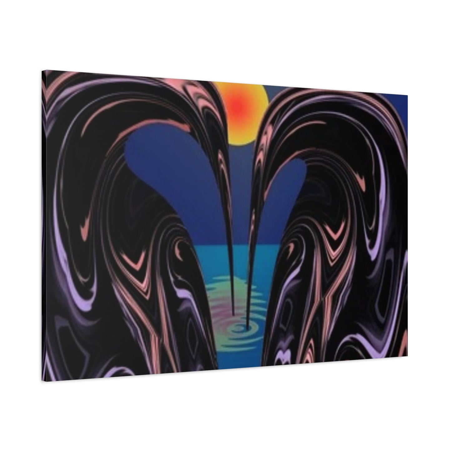 Romantic Abstract Canvas Art - Heart-Shaped Design for Home Decor