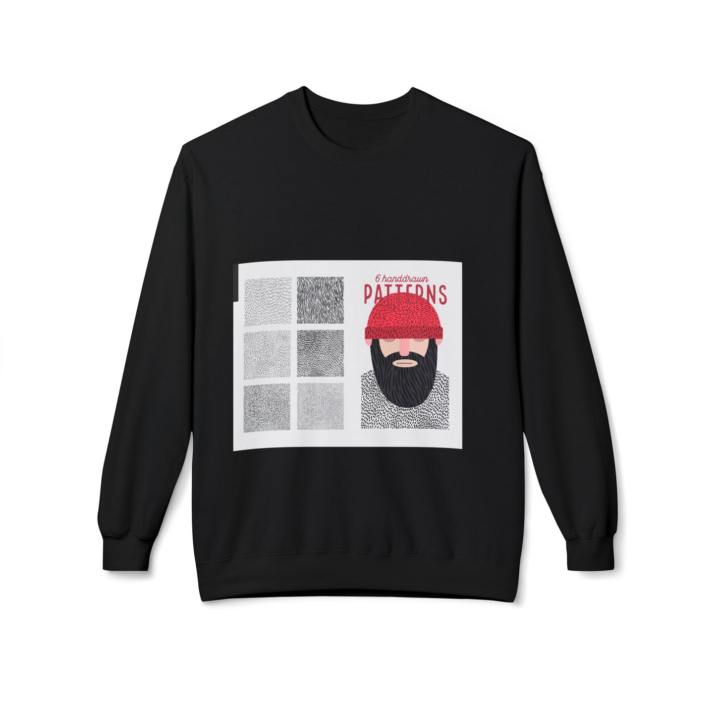 Beard Patterns Unisex Fleece Crewneck Sweatshirt - Cozy & Stylish