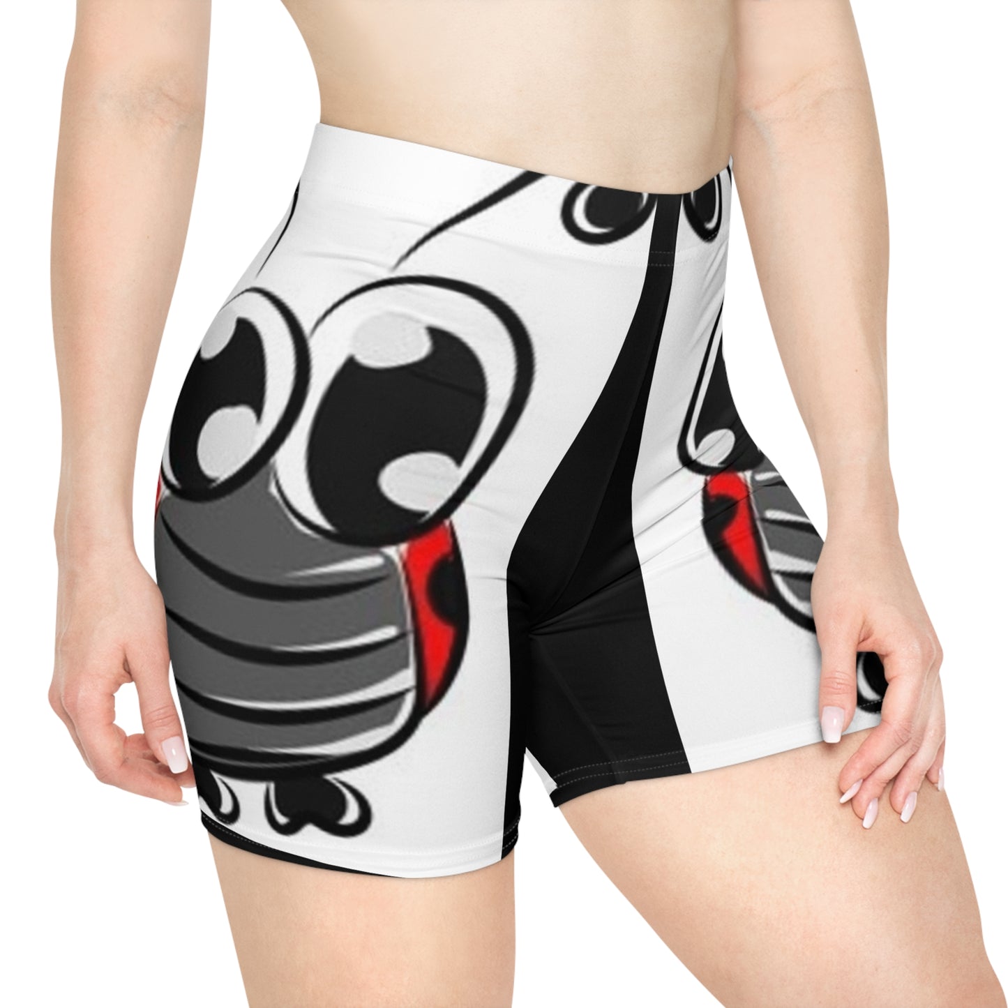 Women's Graphic Biker Shorts - Bold Moto Design for Active Lifestyle