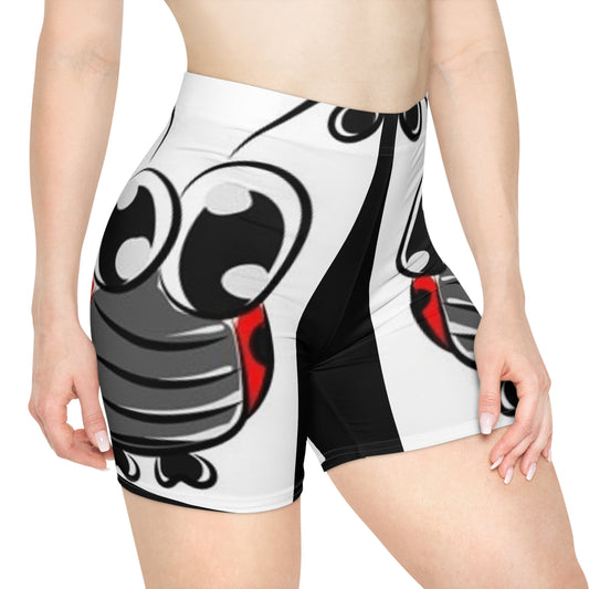 Women's Graphic Biker Shorts - Bold Moto Design for Active Lifestyle