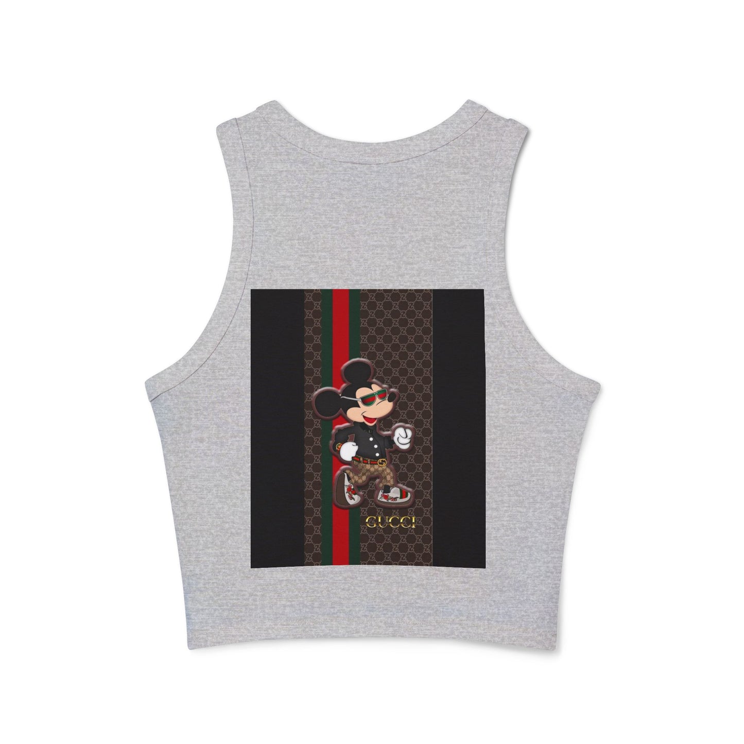 Trendy Women’s Micro Rib Racer Tank Top with Stylish Mickey Design
