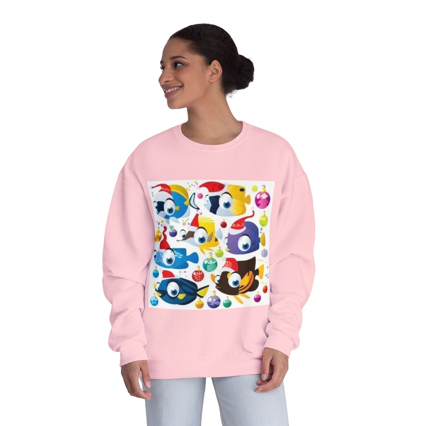 Whimsical Colorful Crewneck Sweatshirt – Fun Cartoon Design
