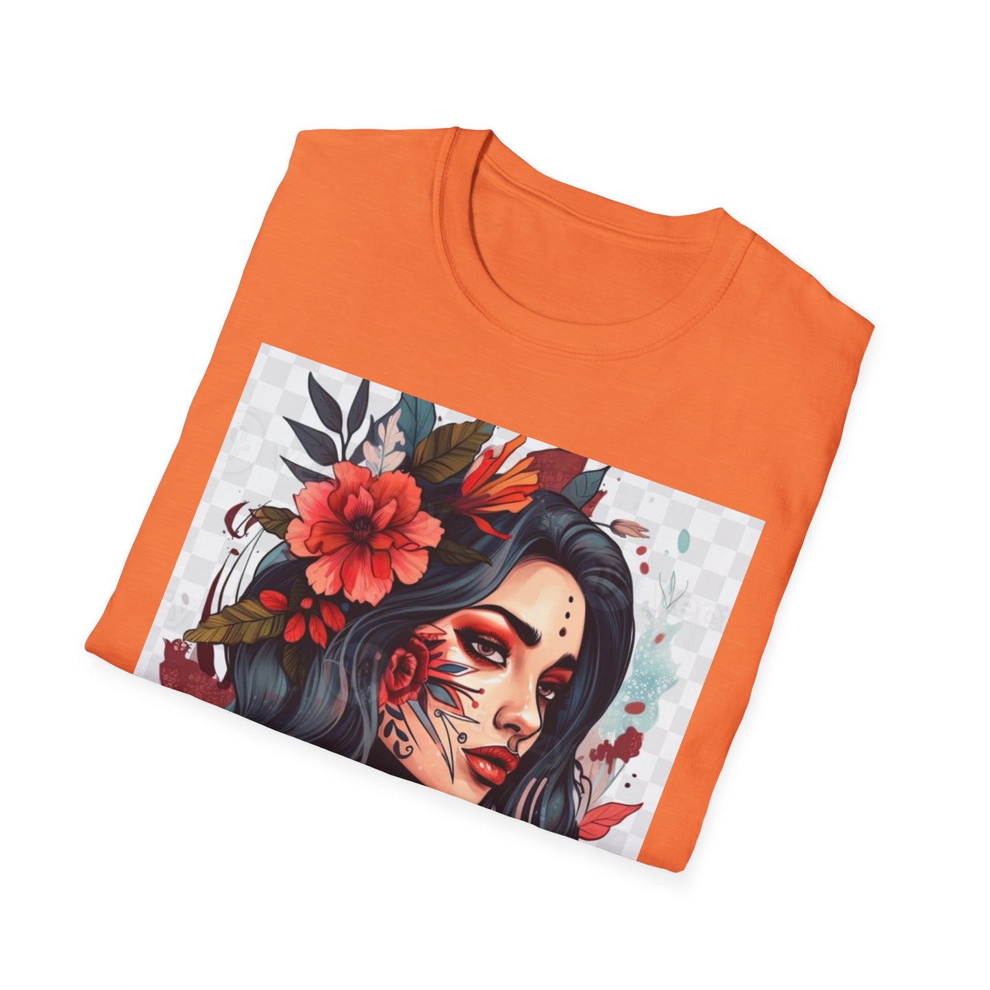 Bold Floral Art Unisex Softstyle T-Shirt