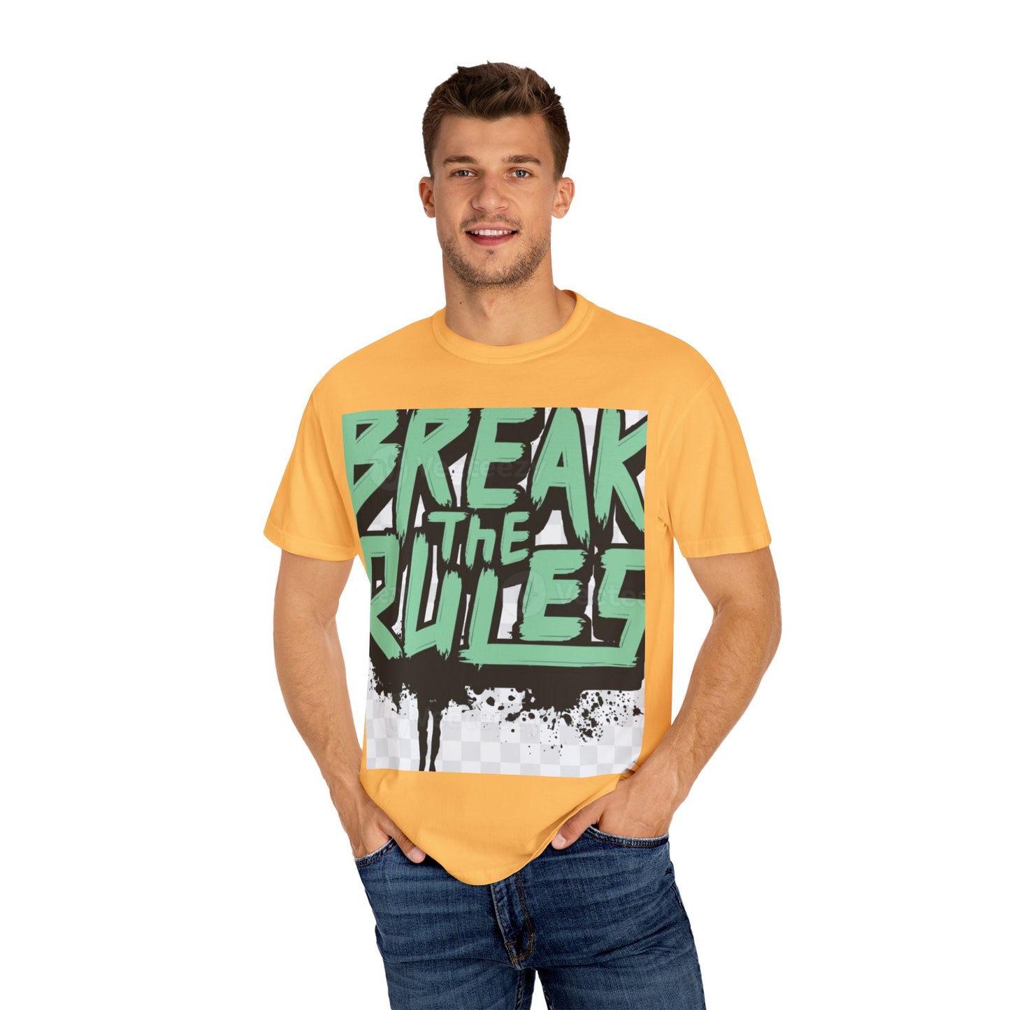 Unisex Garment-Dyed T-shirt - "Break the Rules" Graphic Tee for Creative Spirits