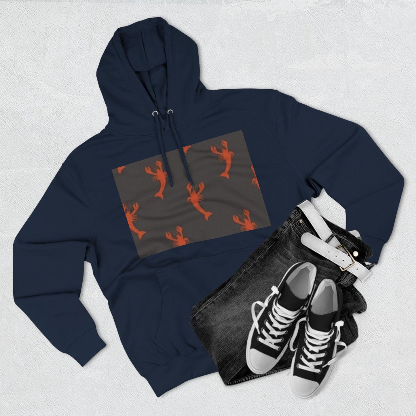 Lobster Print Fleece Hoodie - Perfect for Seafood Lovers