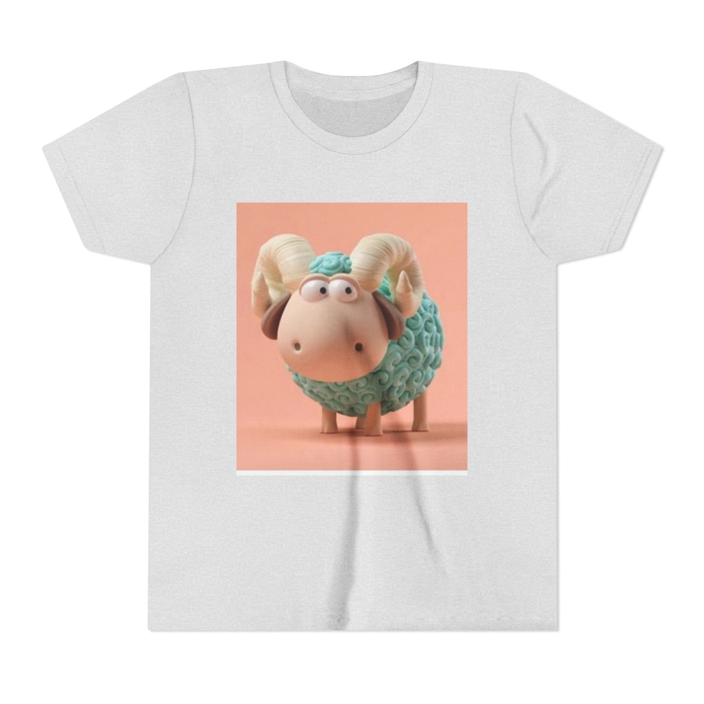 Cute Cartoon Sheep Youth Short Sleeve Tee - Fun and Whimsical Kids Shirt