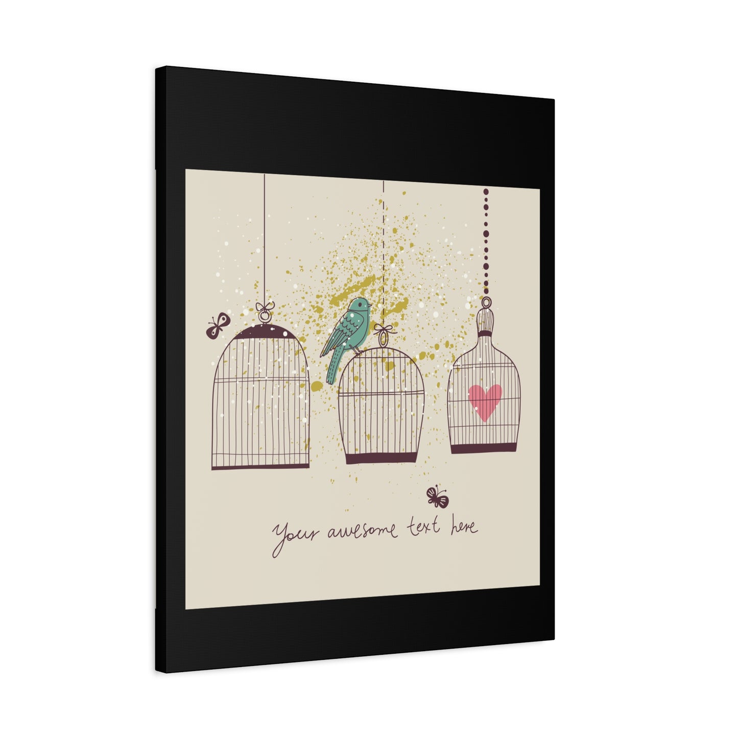 Whimsical Birdcage Canvas Wall Art - Personalized Home Decor