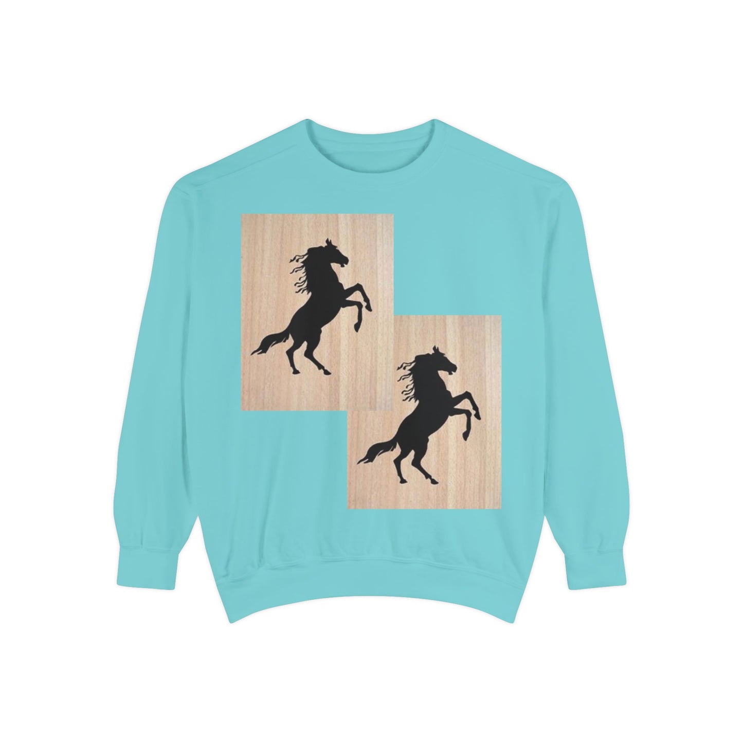 Equestrian Spirit Unisex Garment-Dyed Sweatshirt - Bold Horse Design