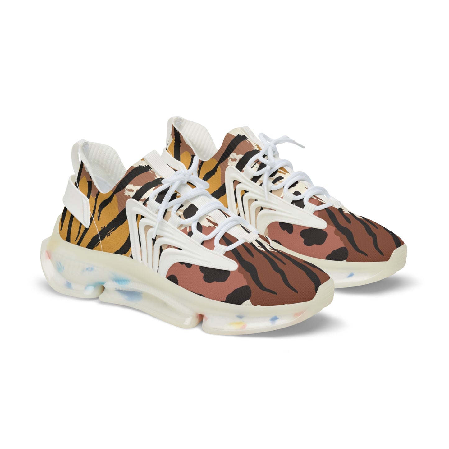 Stylish Tiger Print Mesh Sneakers for Men - Trendy Athletic Footwear