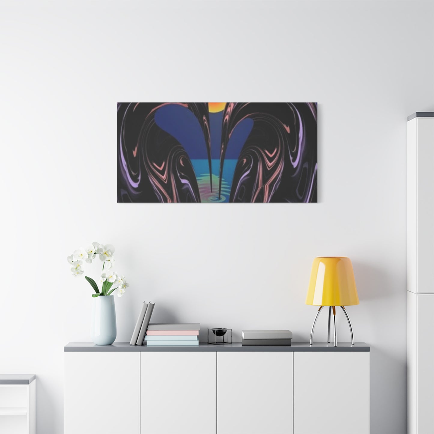 Romantic Abstract Canvas Art - Heart-Shaped Design for Home Decor