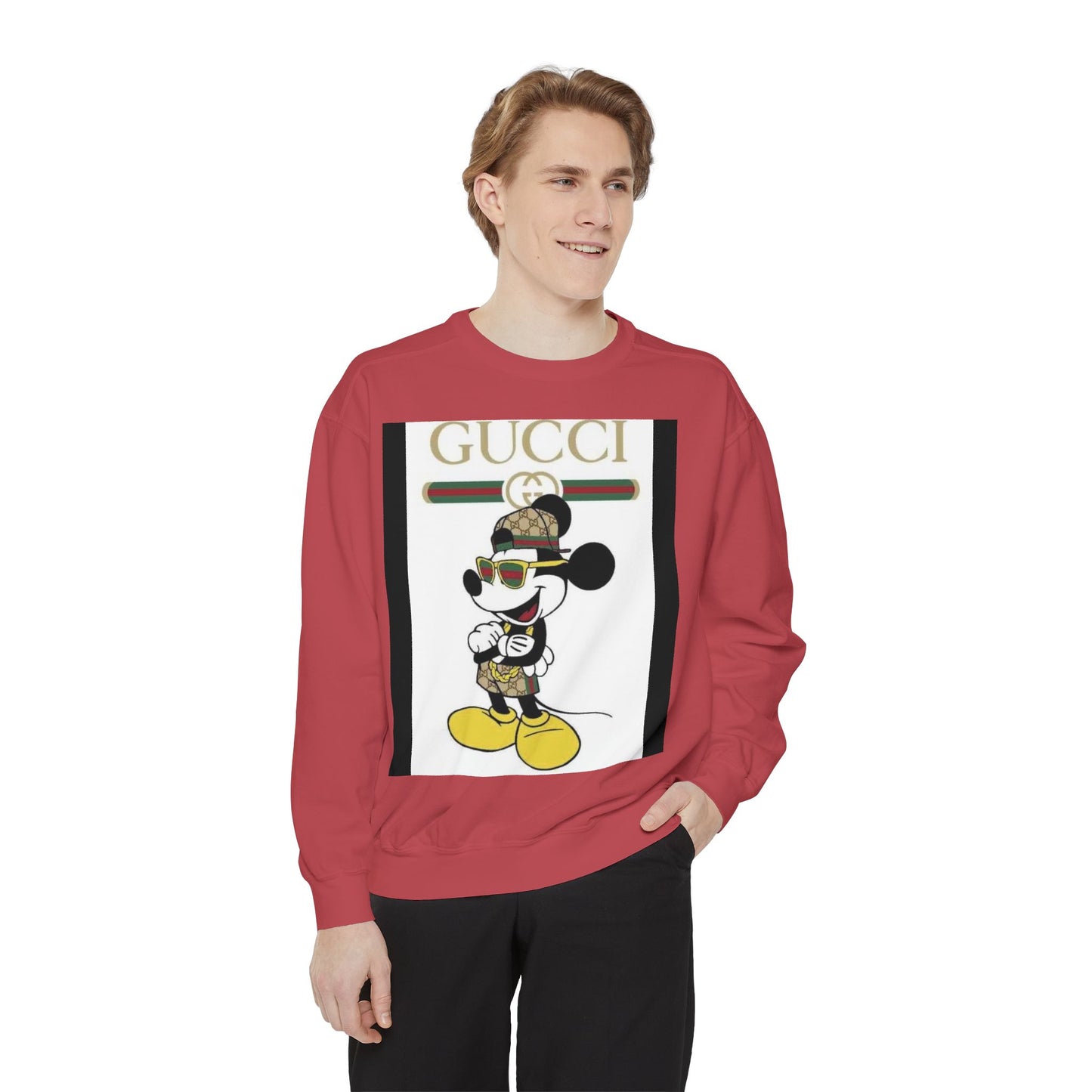 Mickey Mouse Gucci Streetwear Sweatshirt - Unisex Garment-Dyed