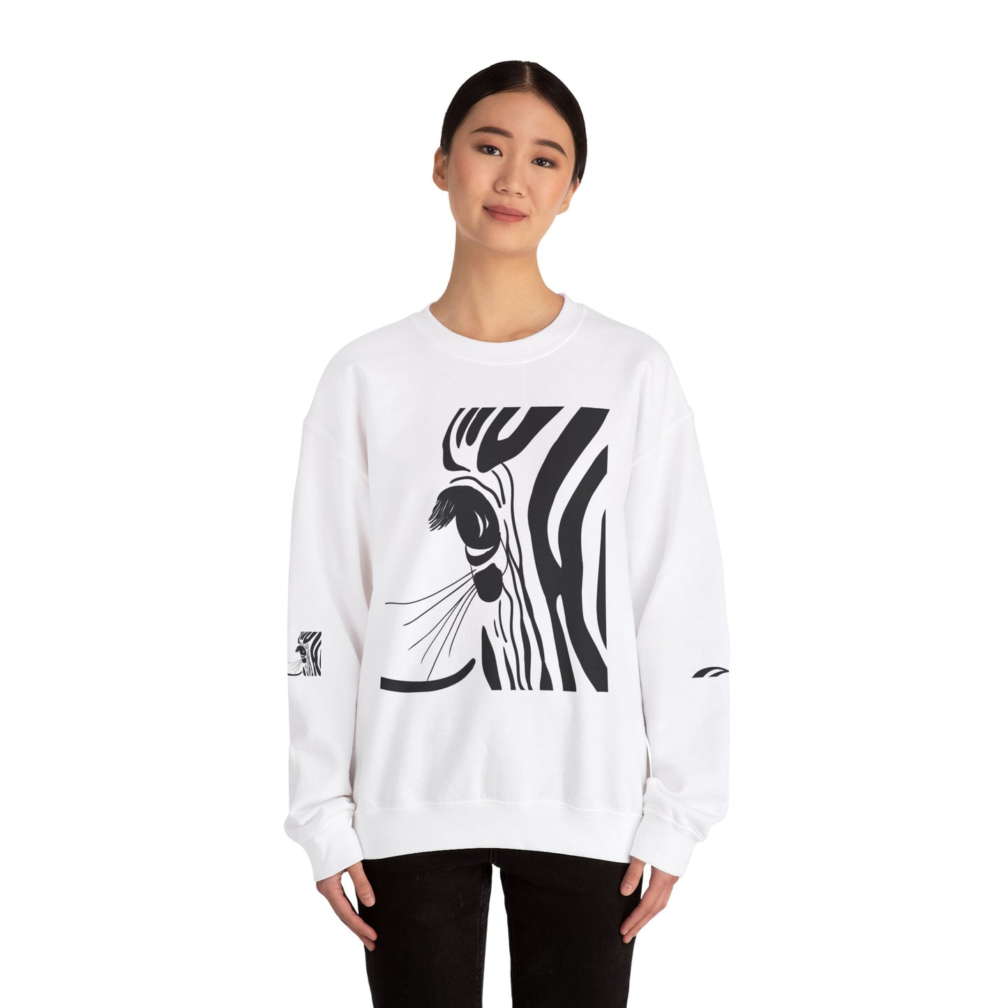 Artistically Designed Zebra Crewneck Sweatshirt - Perfect for Nature Lovers