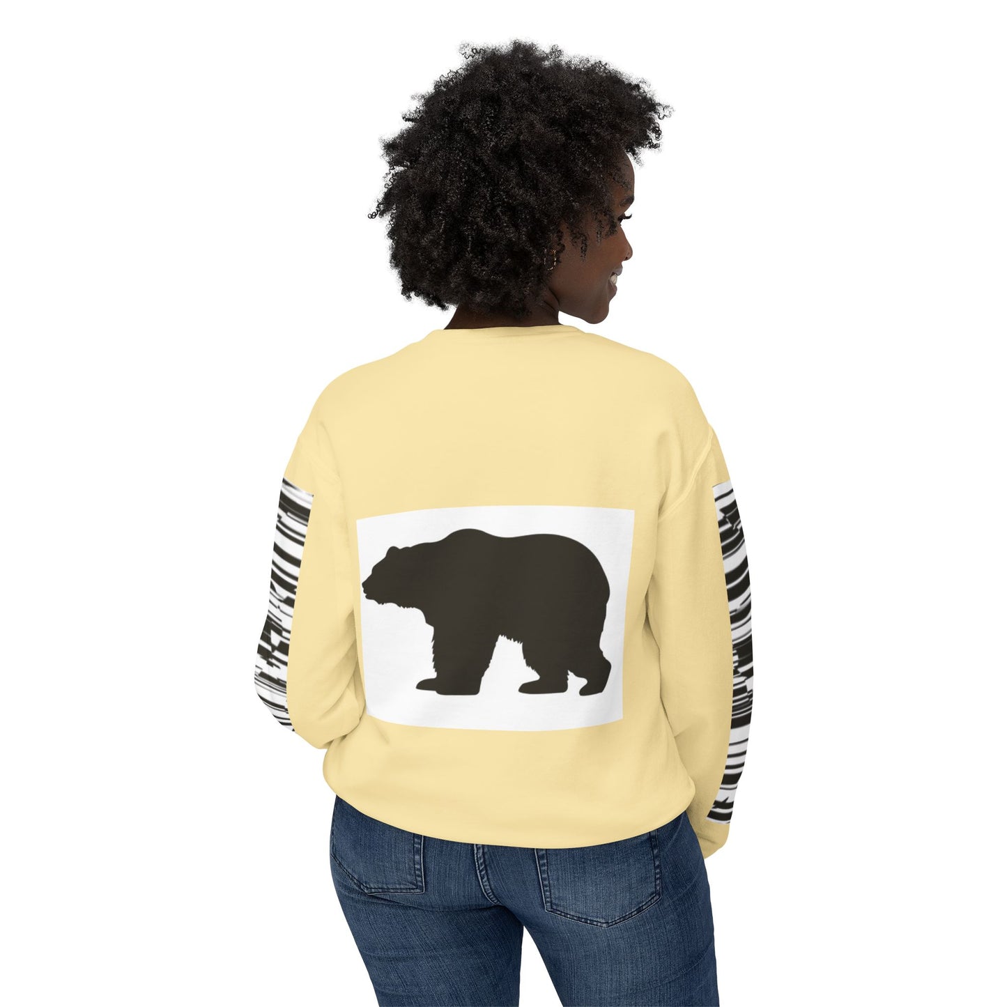 Stylish Bear Graphic Unisex Lightweight Crewneck Sweatshirt