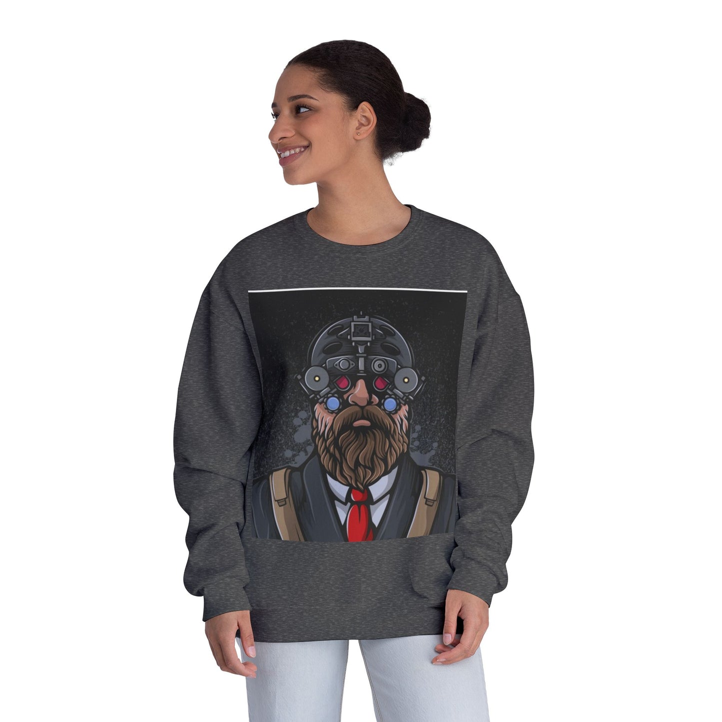 Bearded Warrior Crewneck Sweatshirt - Unisex Graphic Sweatshirt