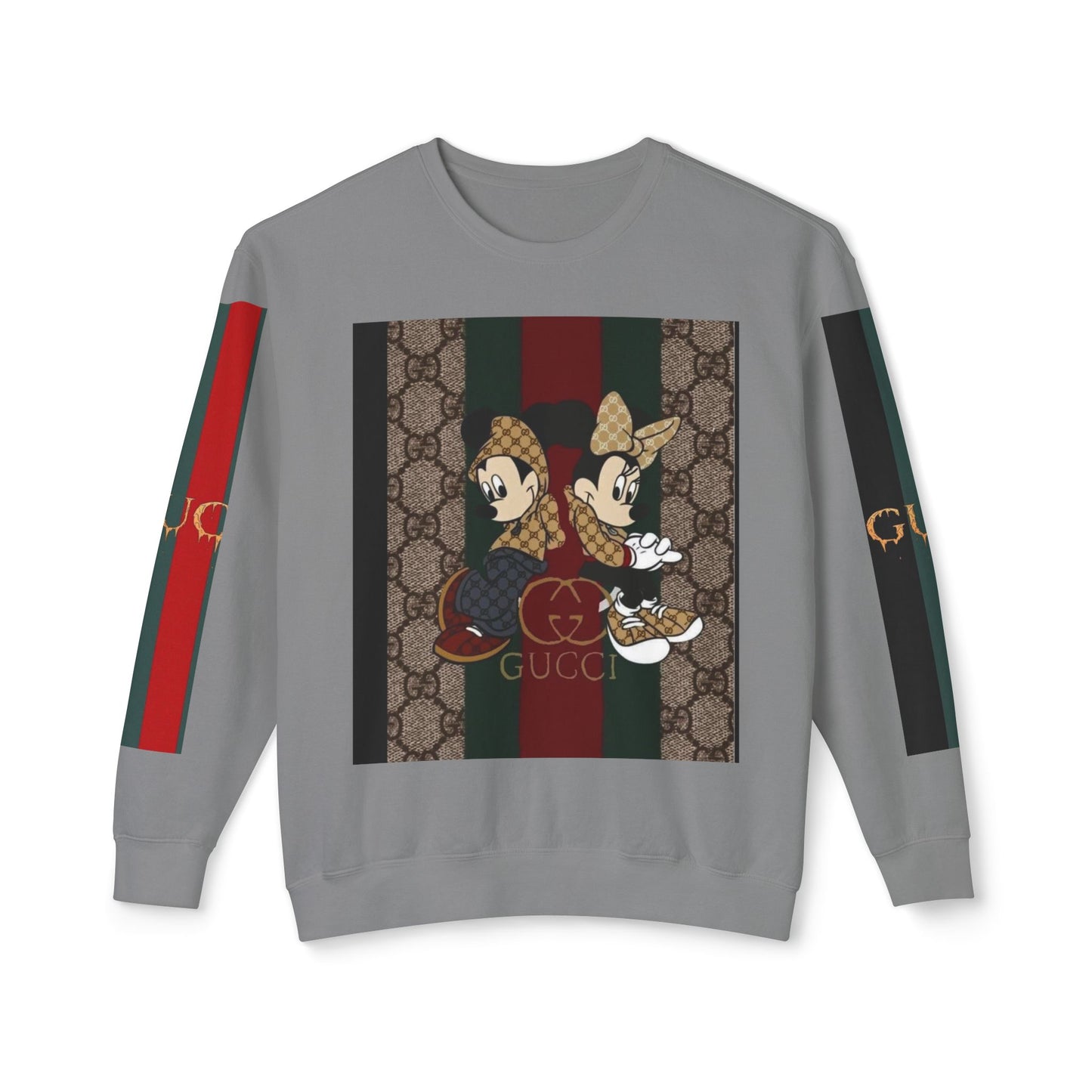 Gucci Inspired Unisex Crewneck Sweatshirt with Mickey & Minnie Design