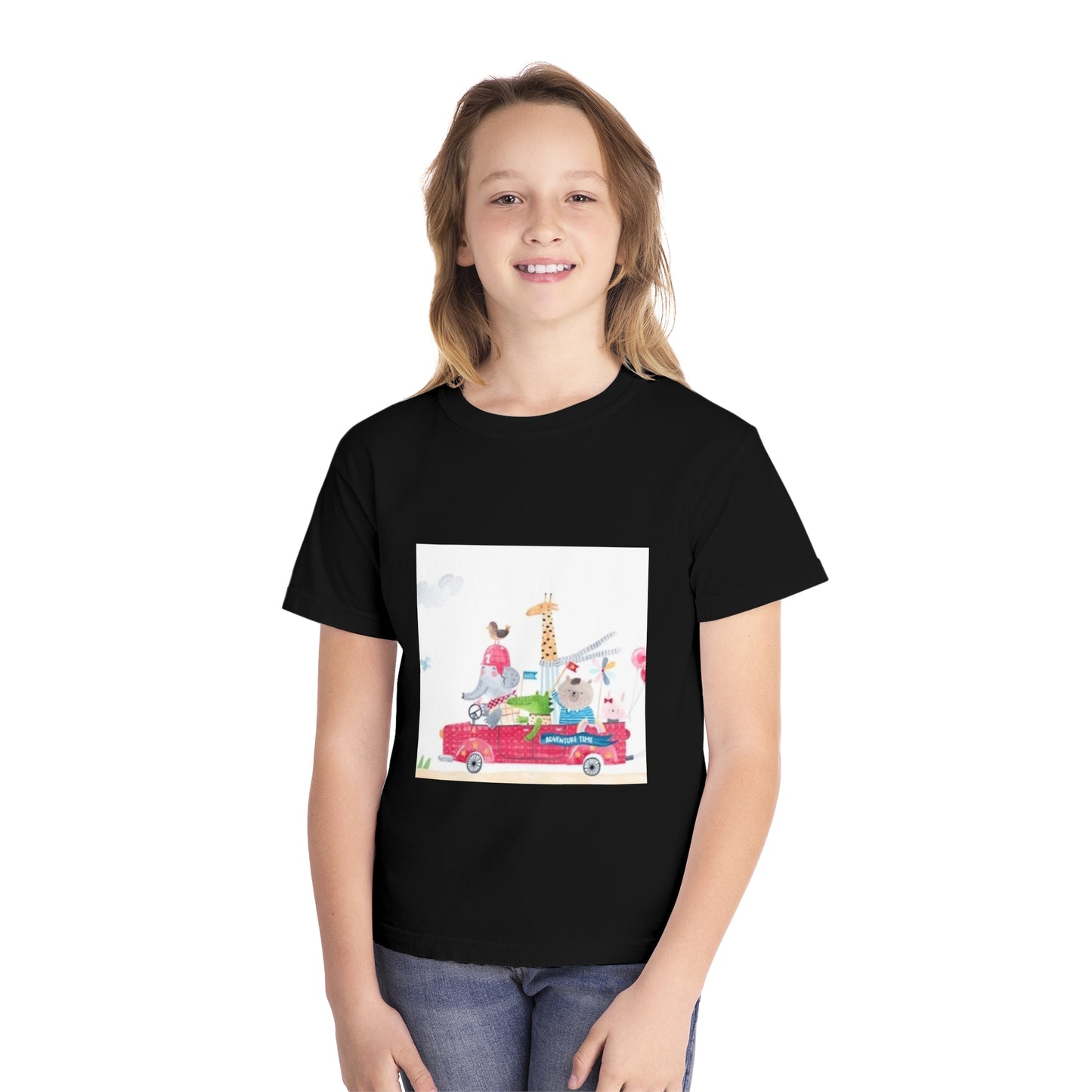 Fun Animal Adventure Youth Midweight Tee - Colorful Kids Tee for Playtime