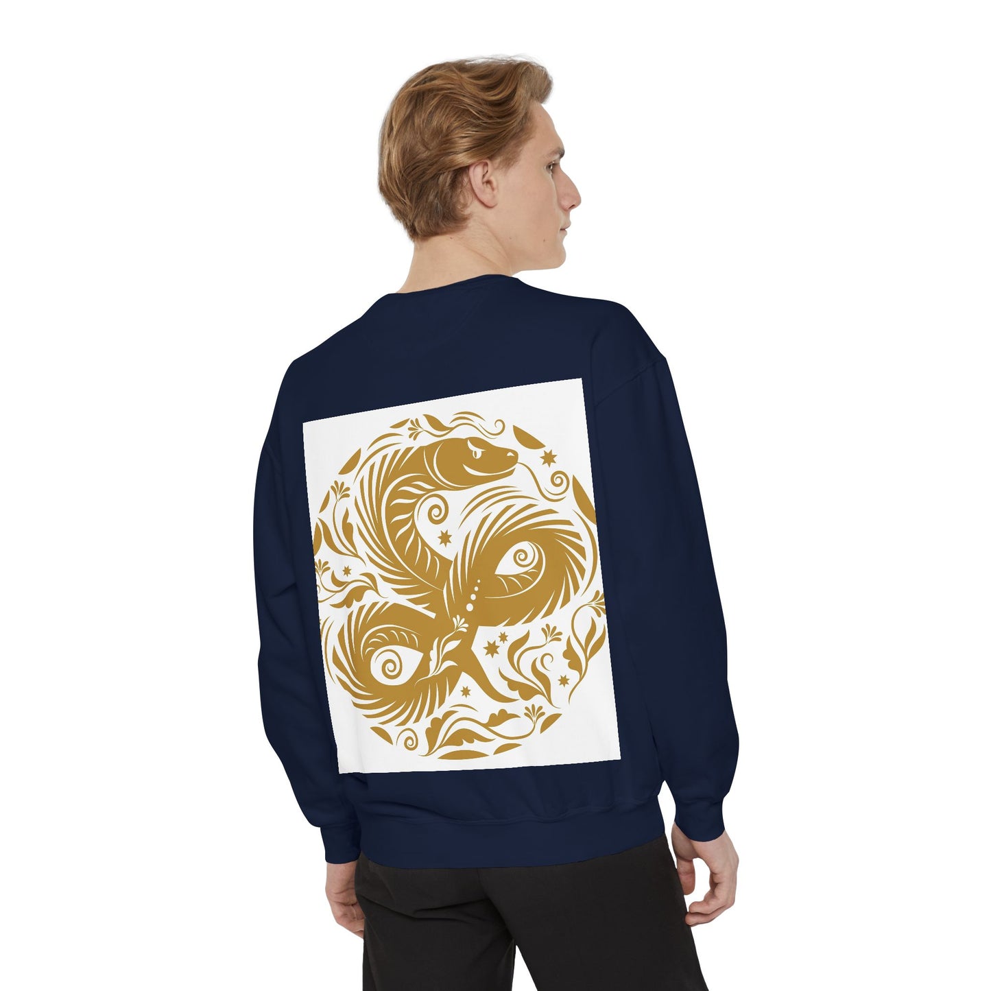 Cultural Vibe Unisex Garment-Dyed Sweatshirt - Tribal Mask & Animal Design