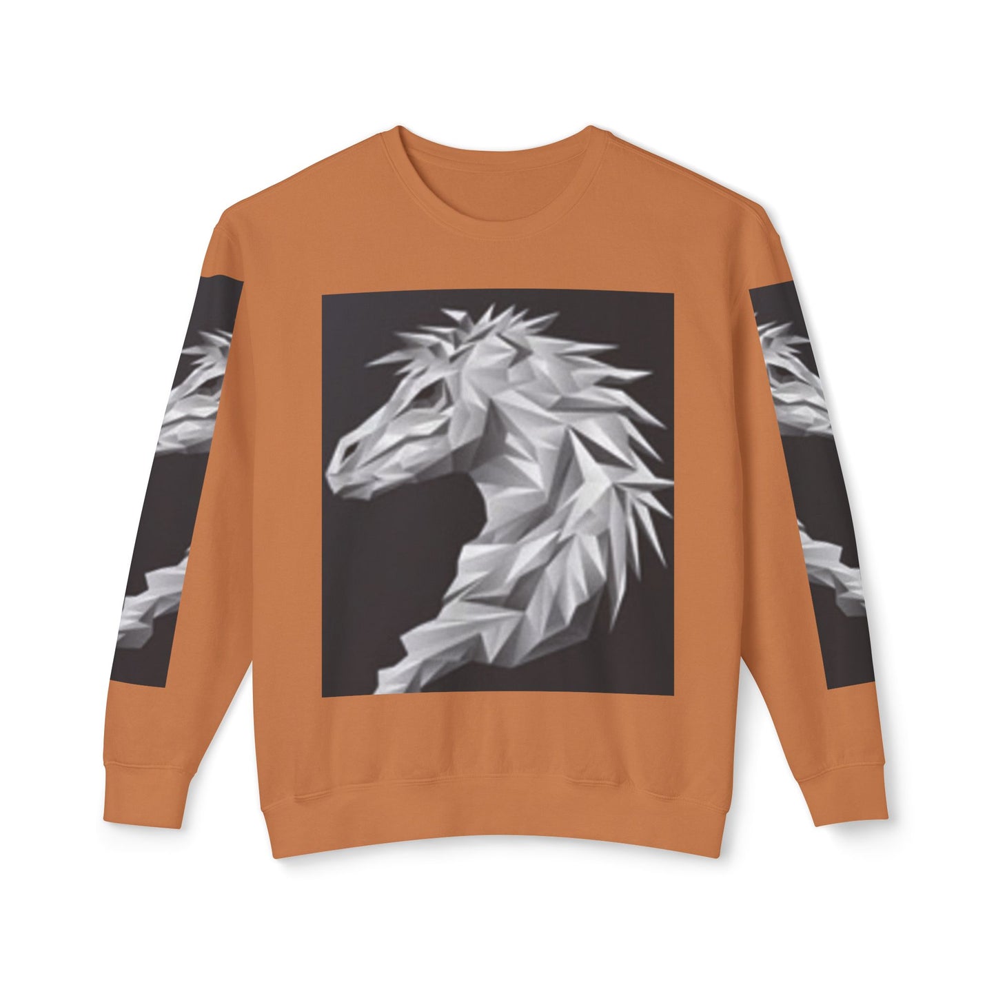 Unisex Lightweight Crewneck Sweatshirt - Stylish Geometric Horse Design