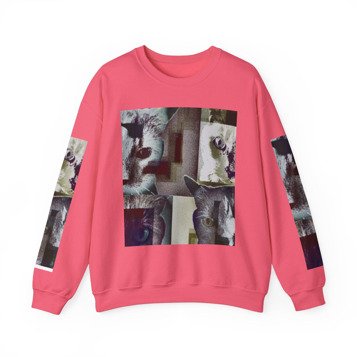 Cozy Cat Lover Crewneck Sweatshirt - Artistic Feline Design