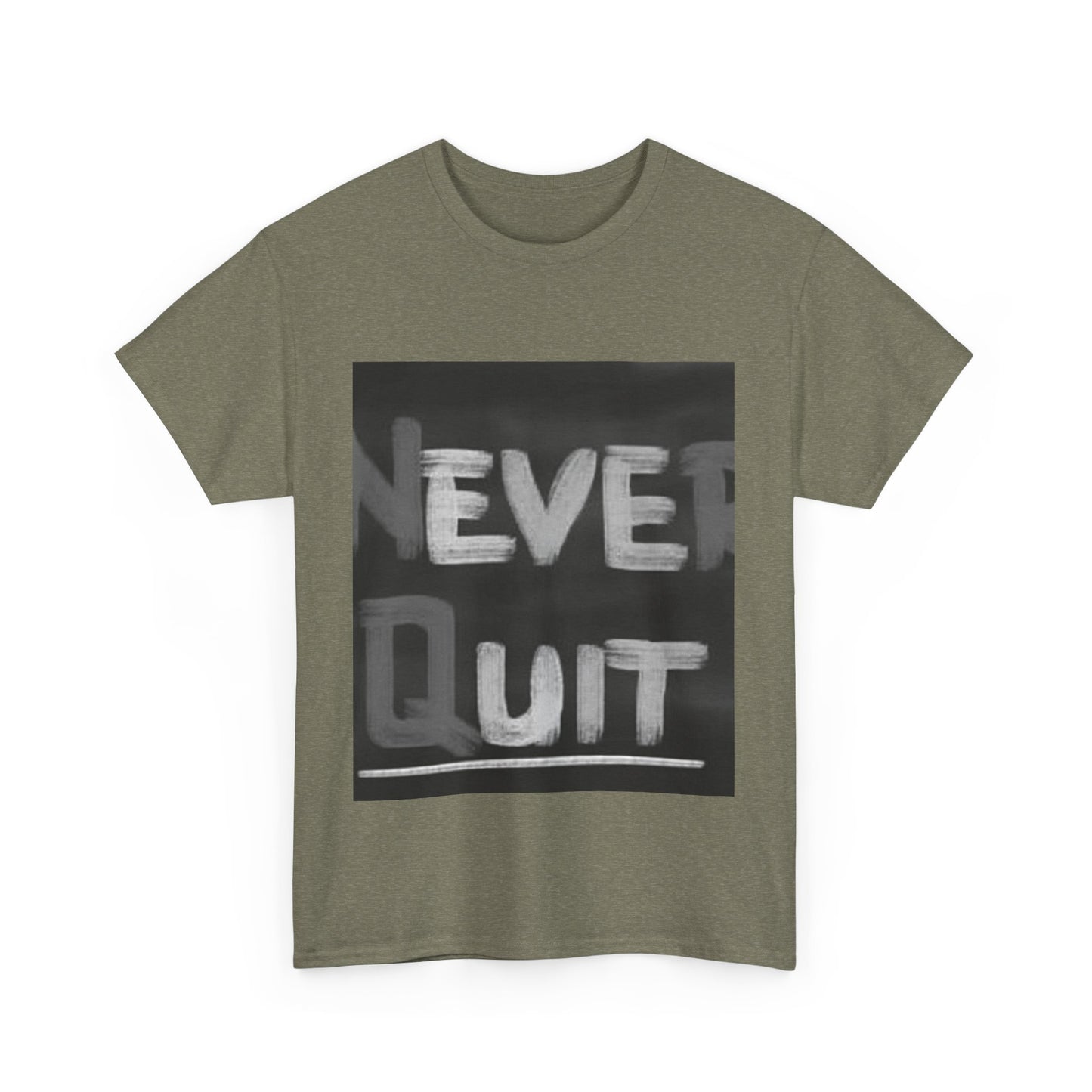 Motivational Unisex Heavy Cotton Tee - "Never Quit" Inspirational Shirt