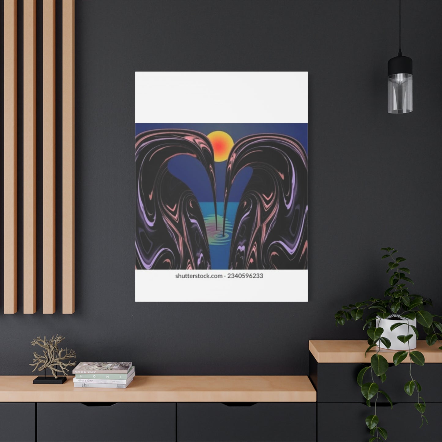 Romantic Abstract Canvas Art - Heart-Shaped Design for Home Decor