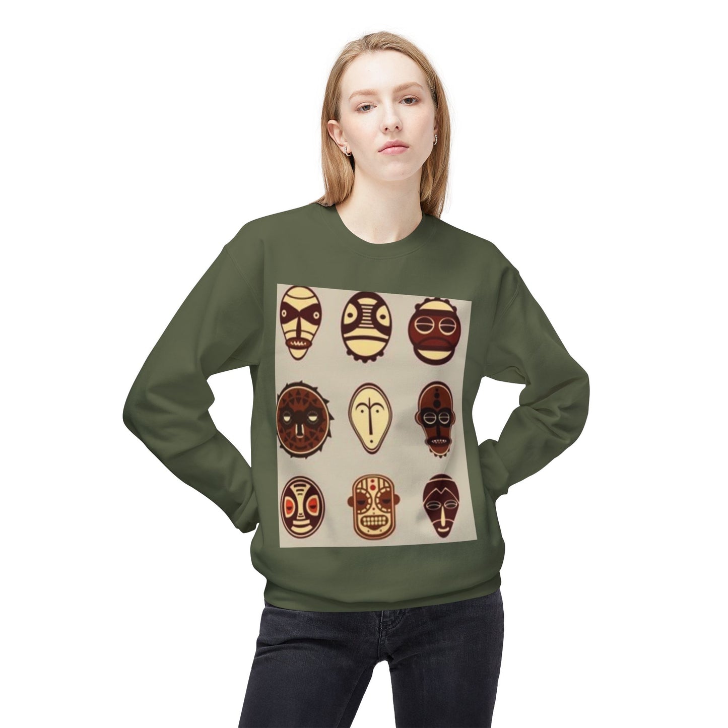 Artistic Horse Illustration Fleece Crewneck Sweatshirt - Unisex