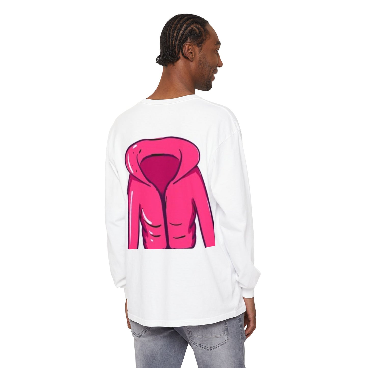 Unisex Garment-Dyed Long Sleeve T-Shirt - Cute Hoodie Print for Casual Wear