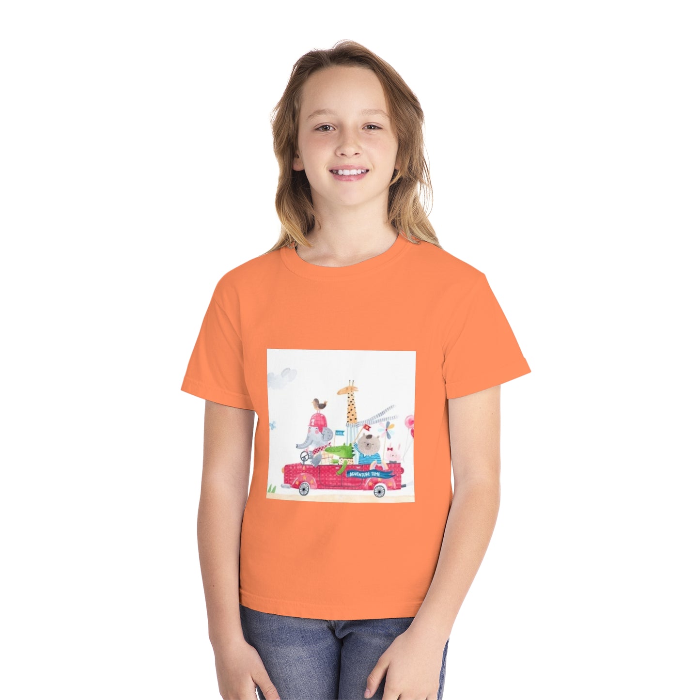 Fun Animal Adventure Youth Midweight Tee - Colorful Kids Tee for Playtime